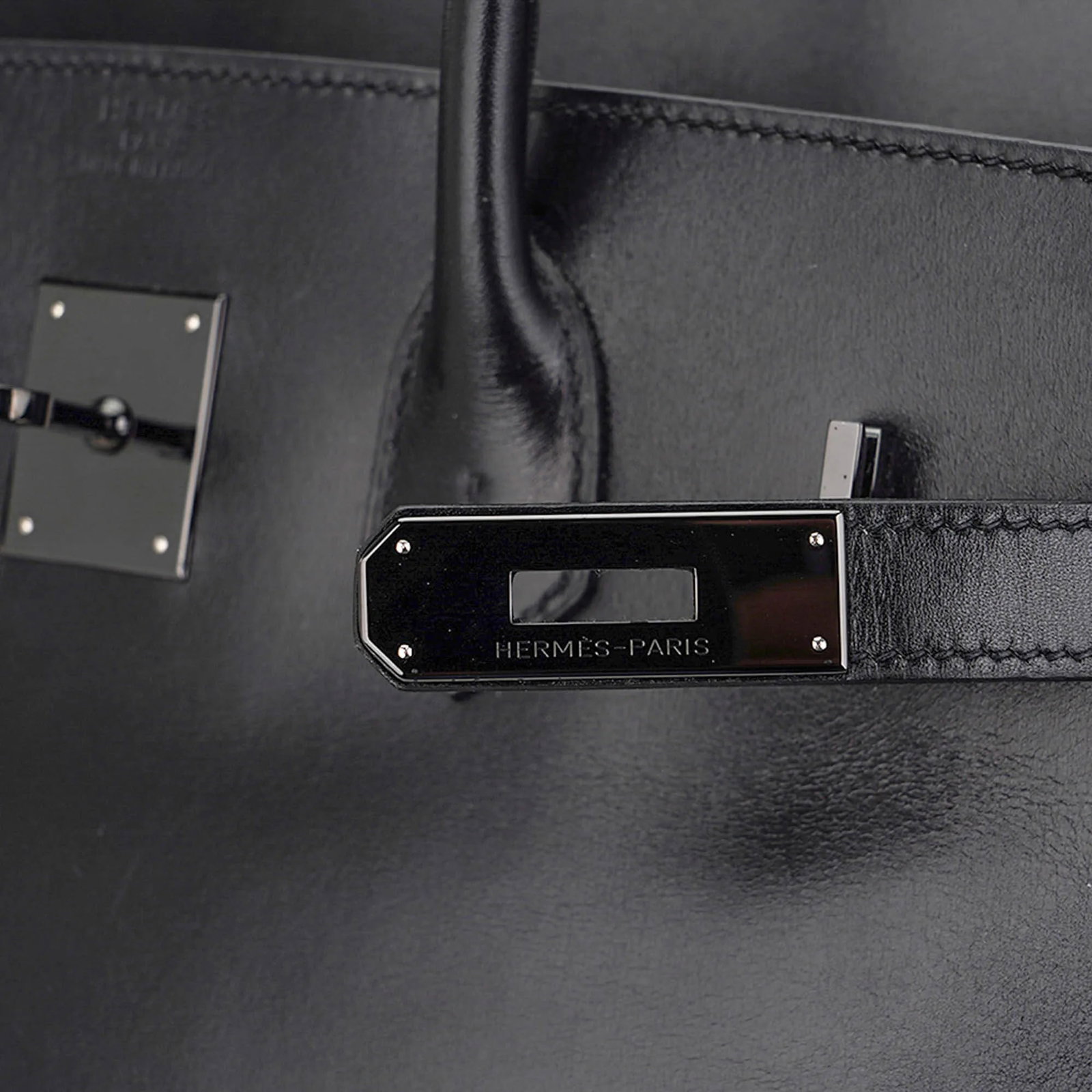 Hermes Birkin 35 So Black Limited Edition Box Leather Bag - 5