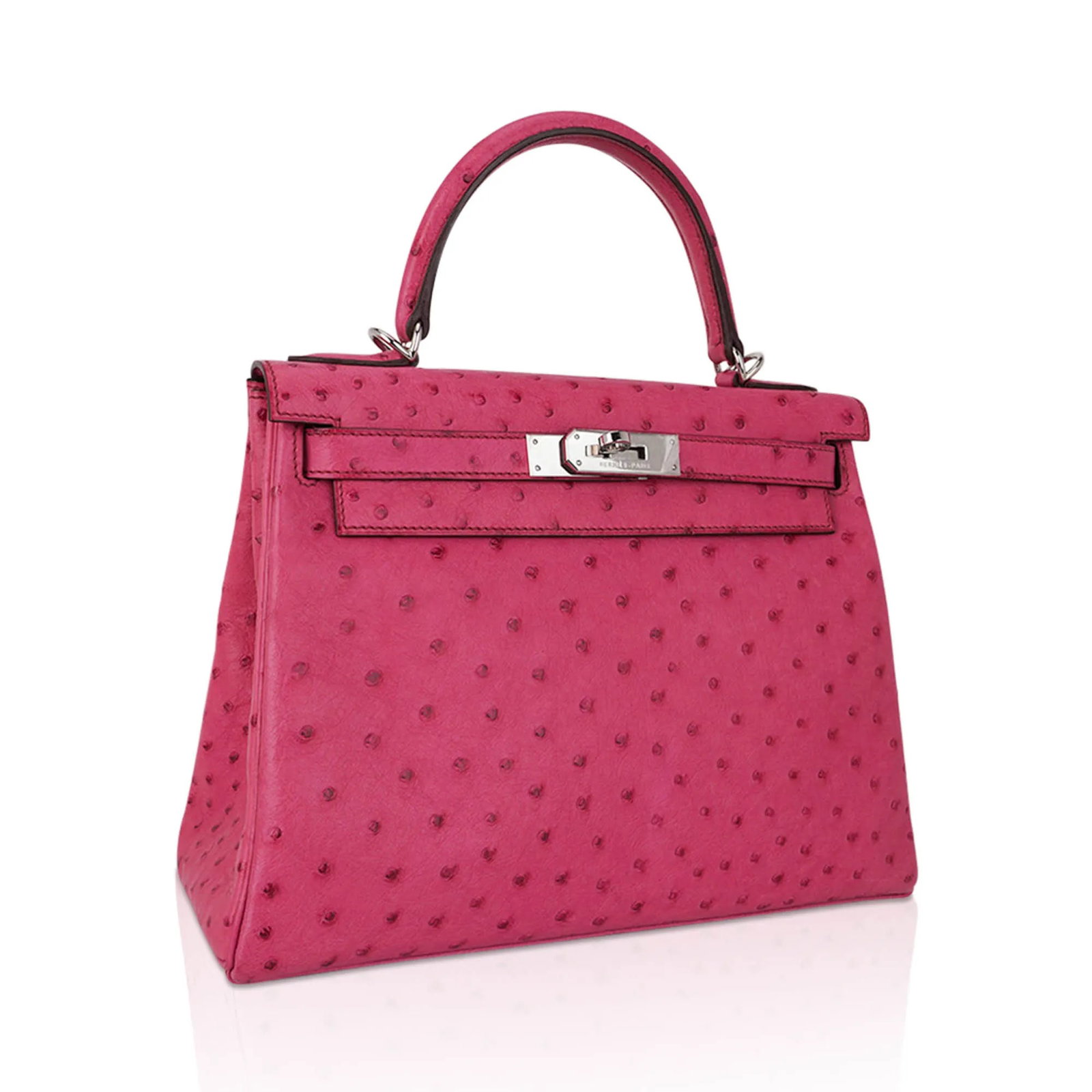 Hermes Fuchsia Ostrich Kelly 25 Retourne - 2