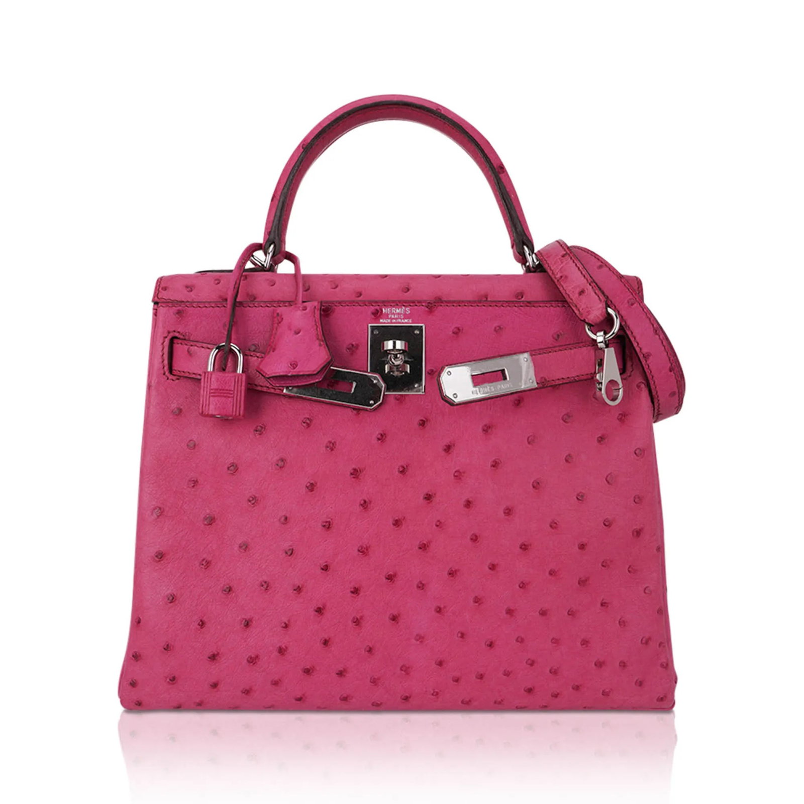 Hermes Fuchsia Ostrich Kelly 25 Retourne - 3