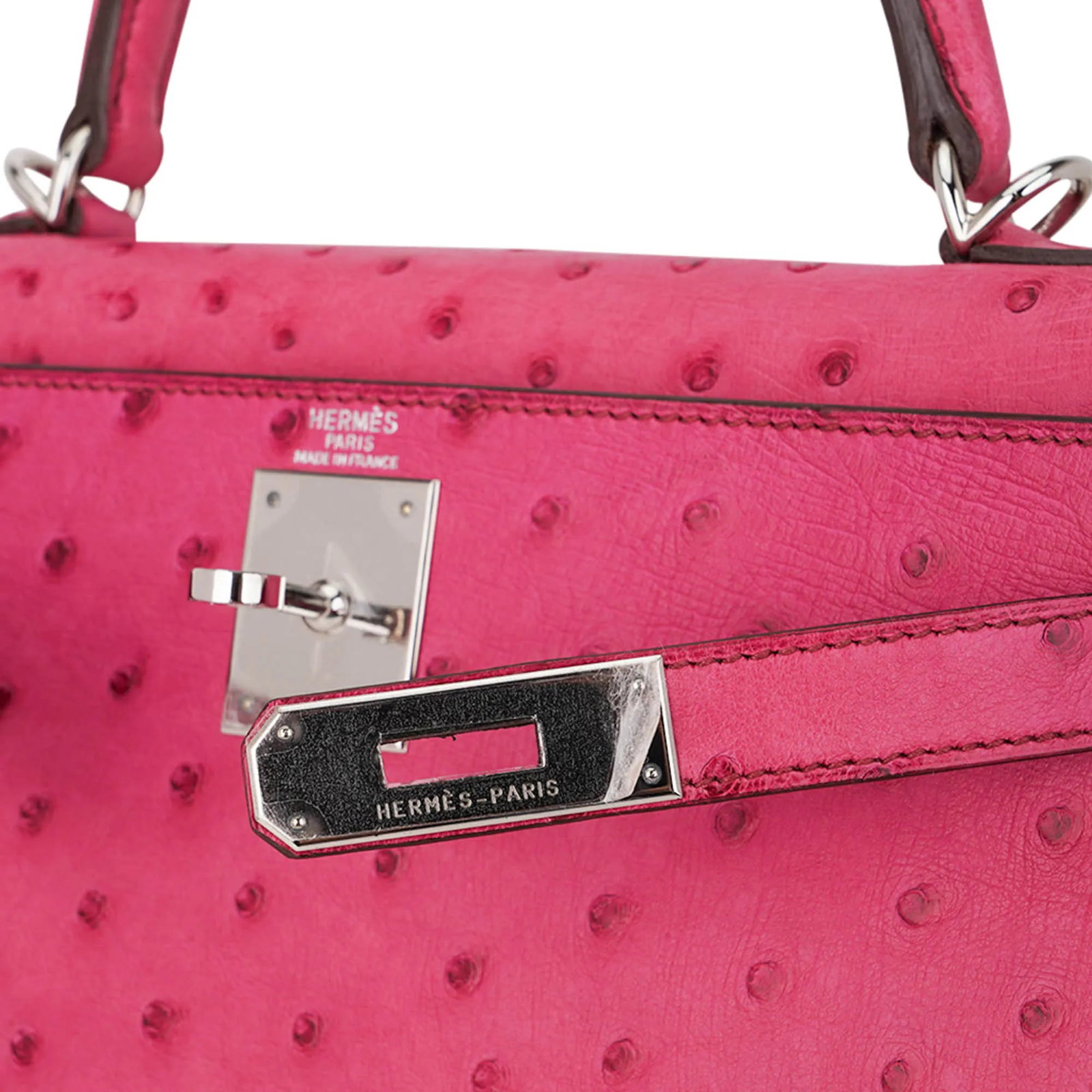 Hermes Fuchsia Ostrich Kelly 25 Retourne - 5