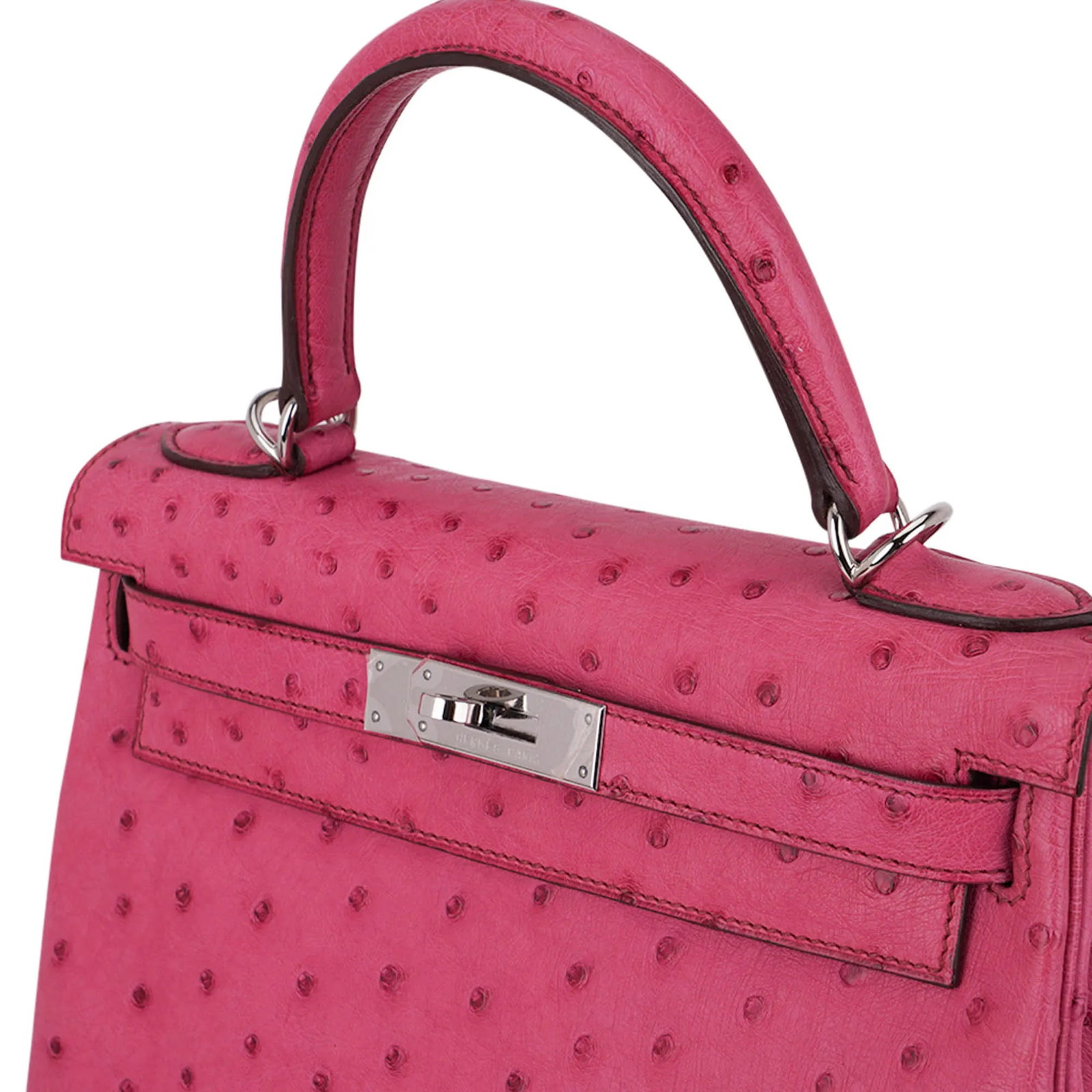 Hermes Fuchsia Ostrich Kelly 25 Retourne - 7