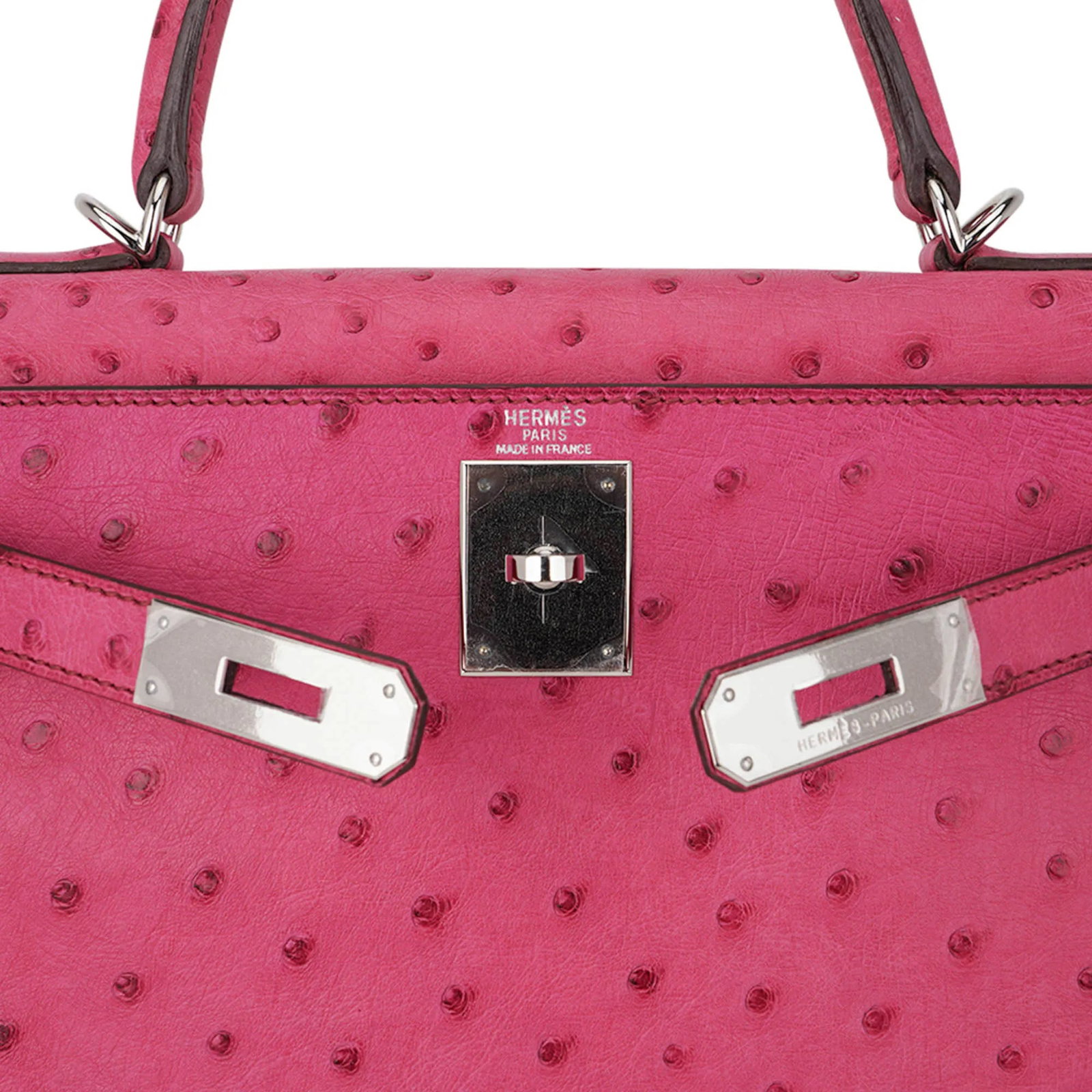 Hermes Fuchsia Ostrich Kelly 25 Retourne - 8