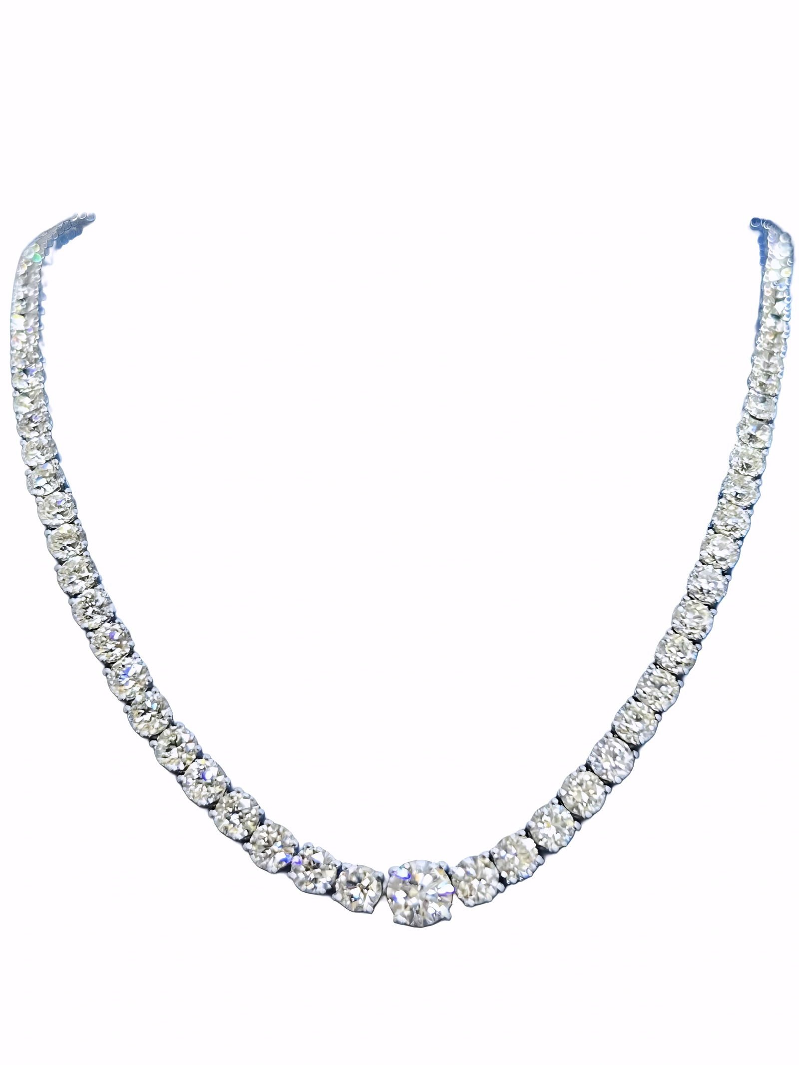 29.05ctw VS1-SI1/G-I Diamond and Platinum/18K Necklace: 29.05ctw VS1-SI1/G-I Brilliant Round-Cut Diamond and Platinum/18K White Gold 17" Graduated Tennis Necklace W/0.80ct GIA Certified VS2/H Diamond - THIS ITEM WILL COME WITH A $127,000 INSURANCE VALUATIO