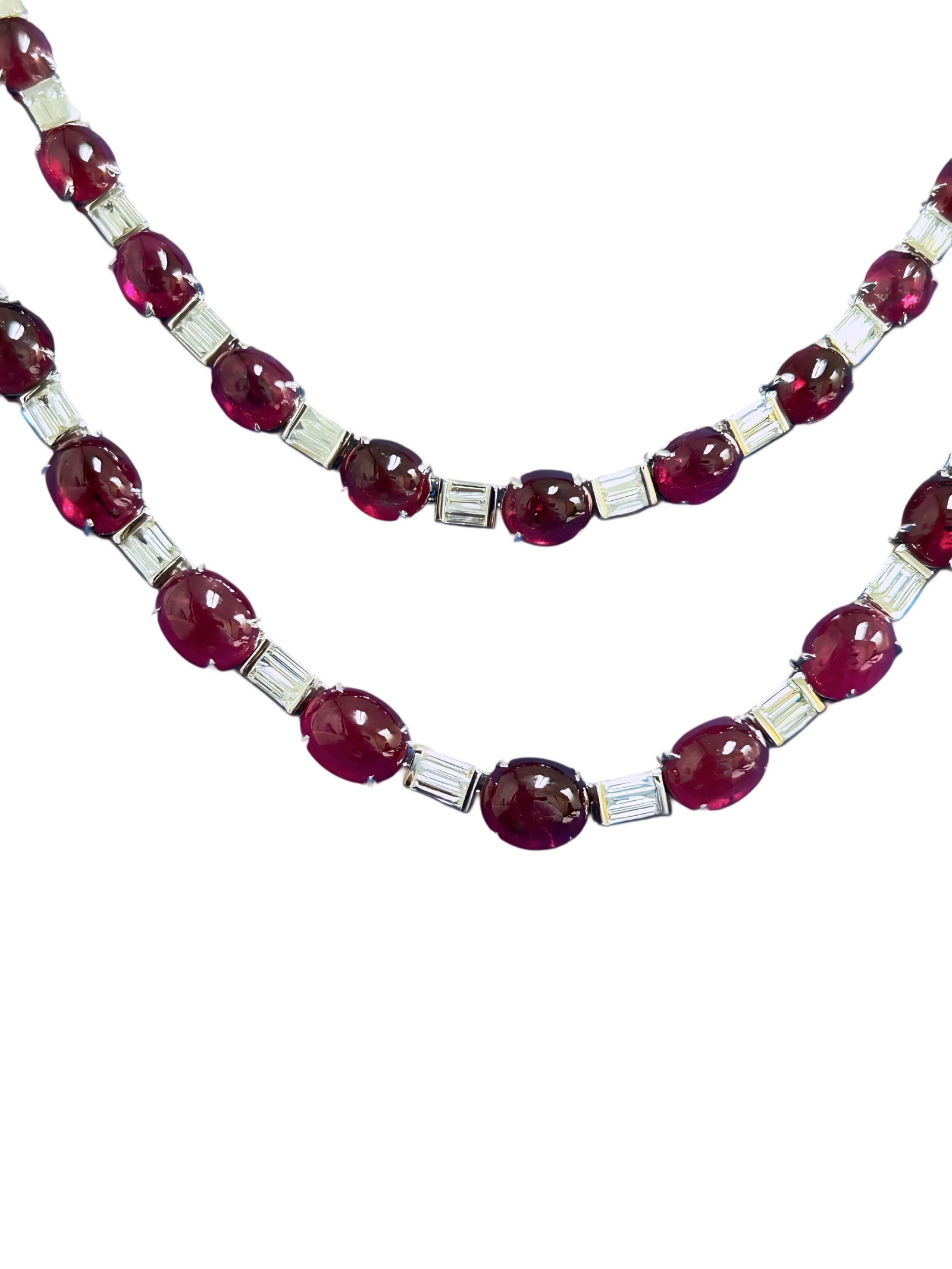 70.80ctw Ruby, 4.10ctw Diamond and 18K Necklace - 3