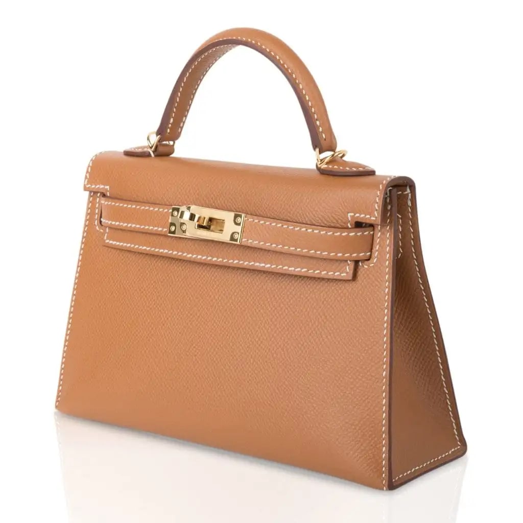 Hermes Gold Epsom Leather Mini Kelly 20 Sellier - 4