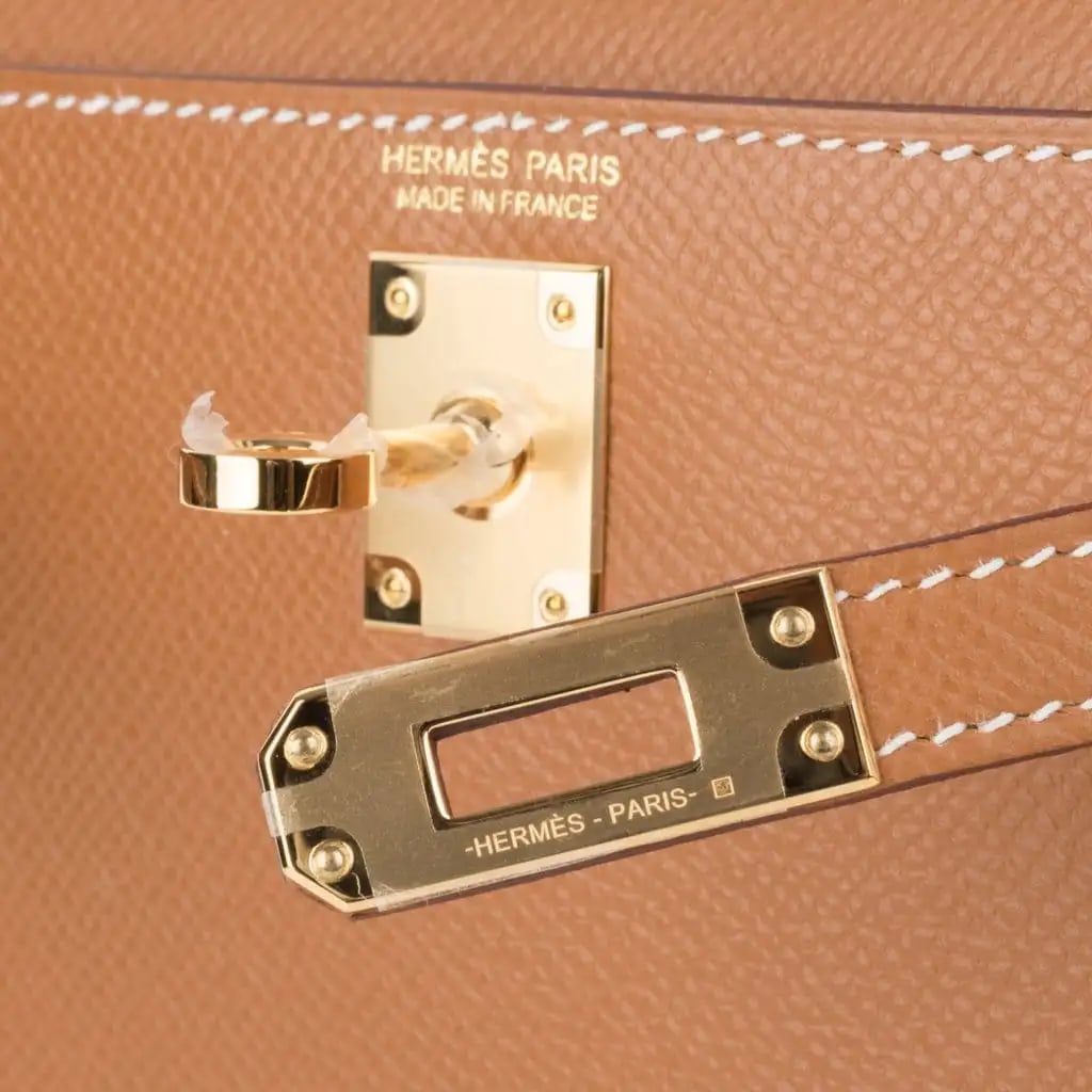 Hermes Gold Epsom Leather Mini Kelly 20 Sellier - 5