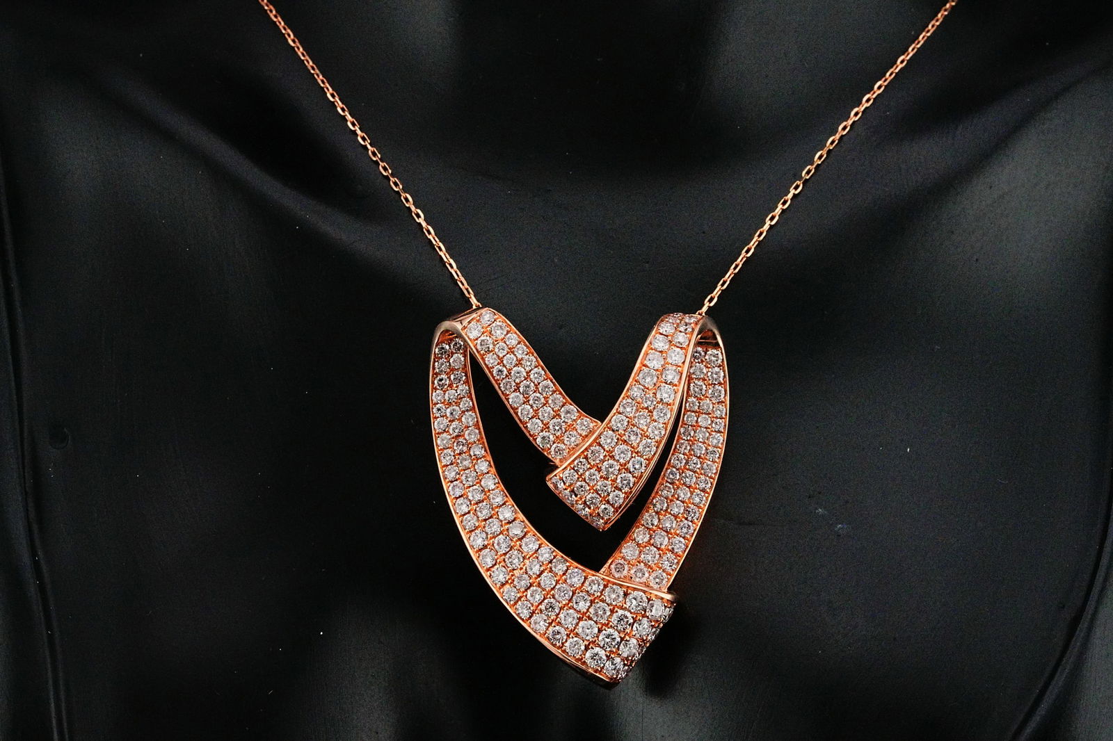 4.00ctw Pink Diamond and 14K Rose Gold 18" Necklace (1 of 5)