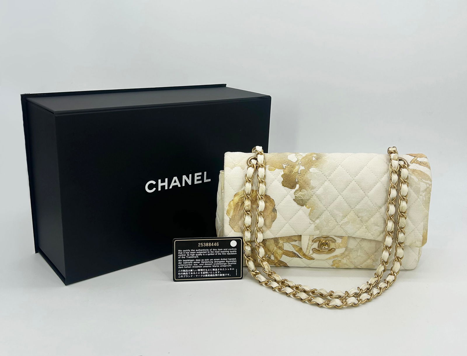 Chanel Denim Floral Medium Double Flap Classic 2.55 (1 of 18)