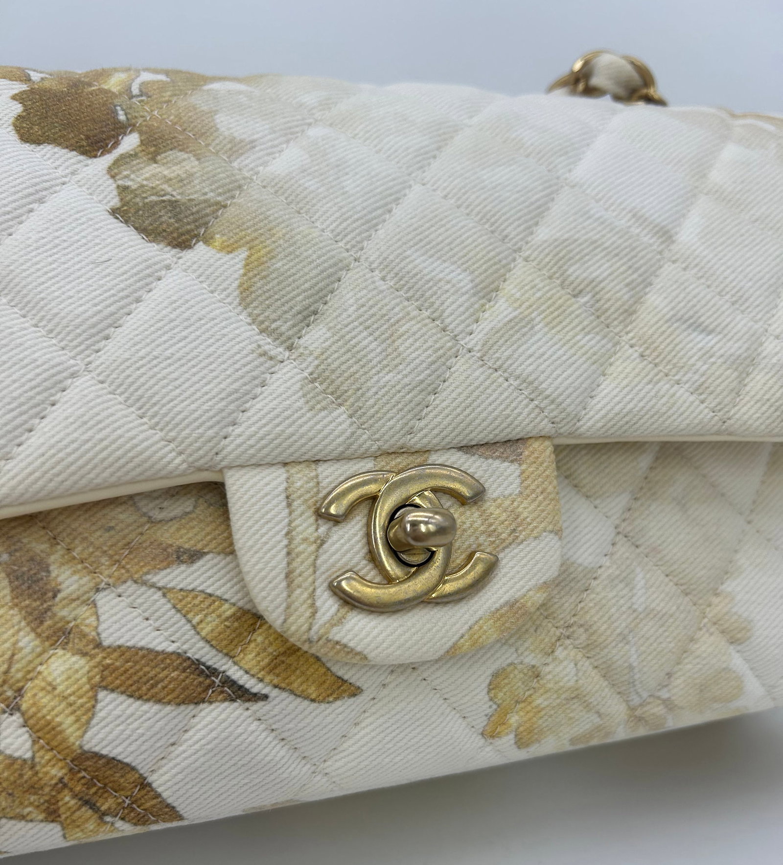 Chanel Denim Floral Medium Double Flap Classic 2.55 - 8