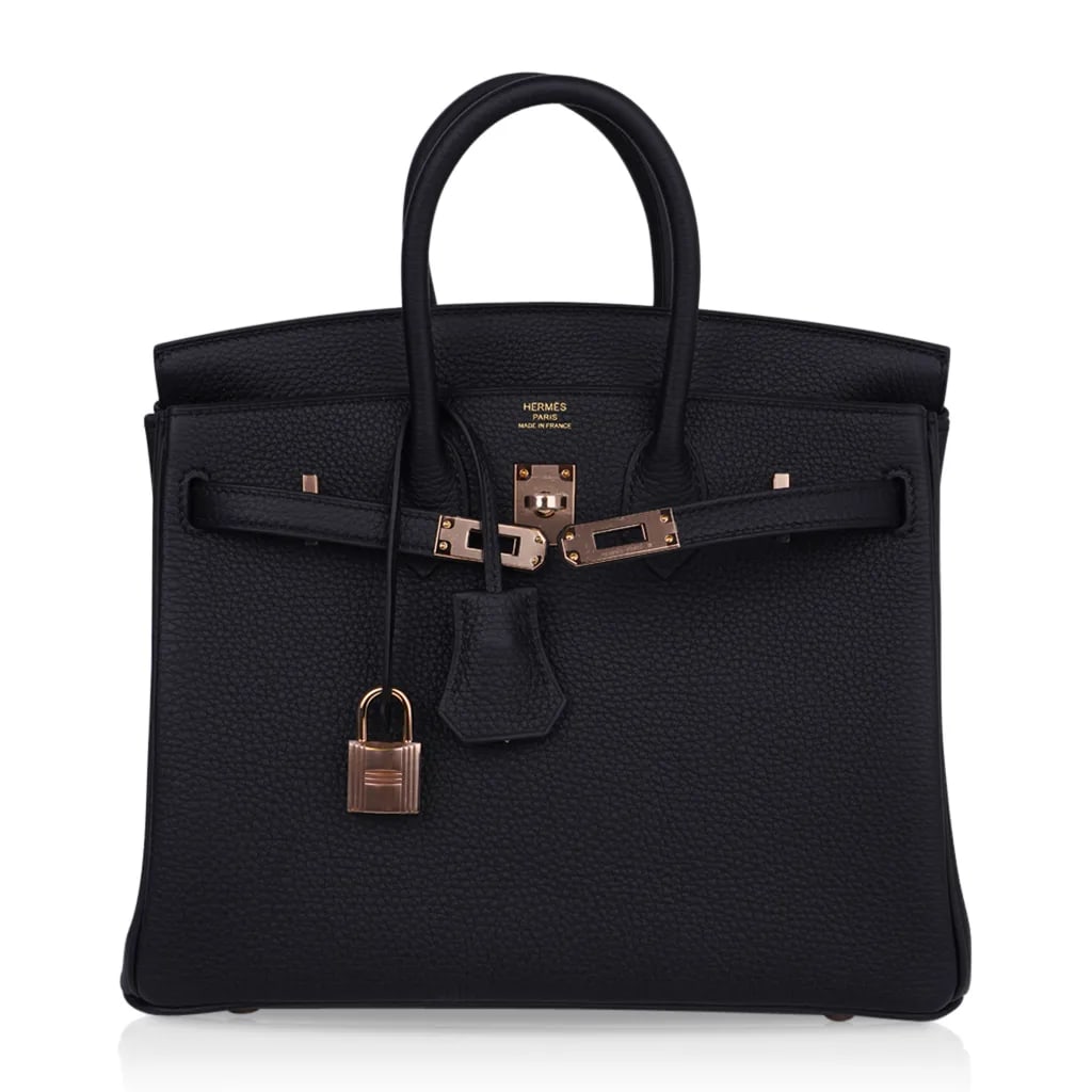 Hermes Black Togo Leather Birkin 25 W/RGHW - 3