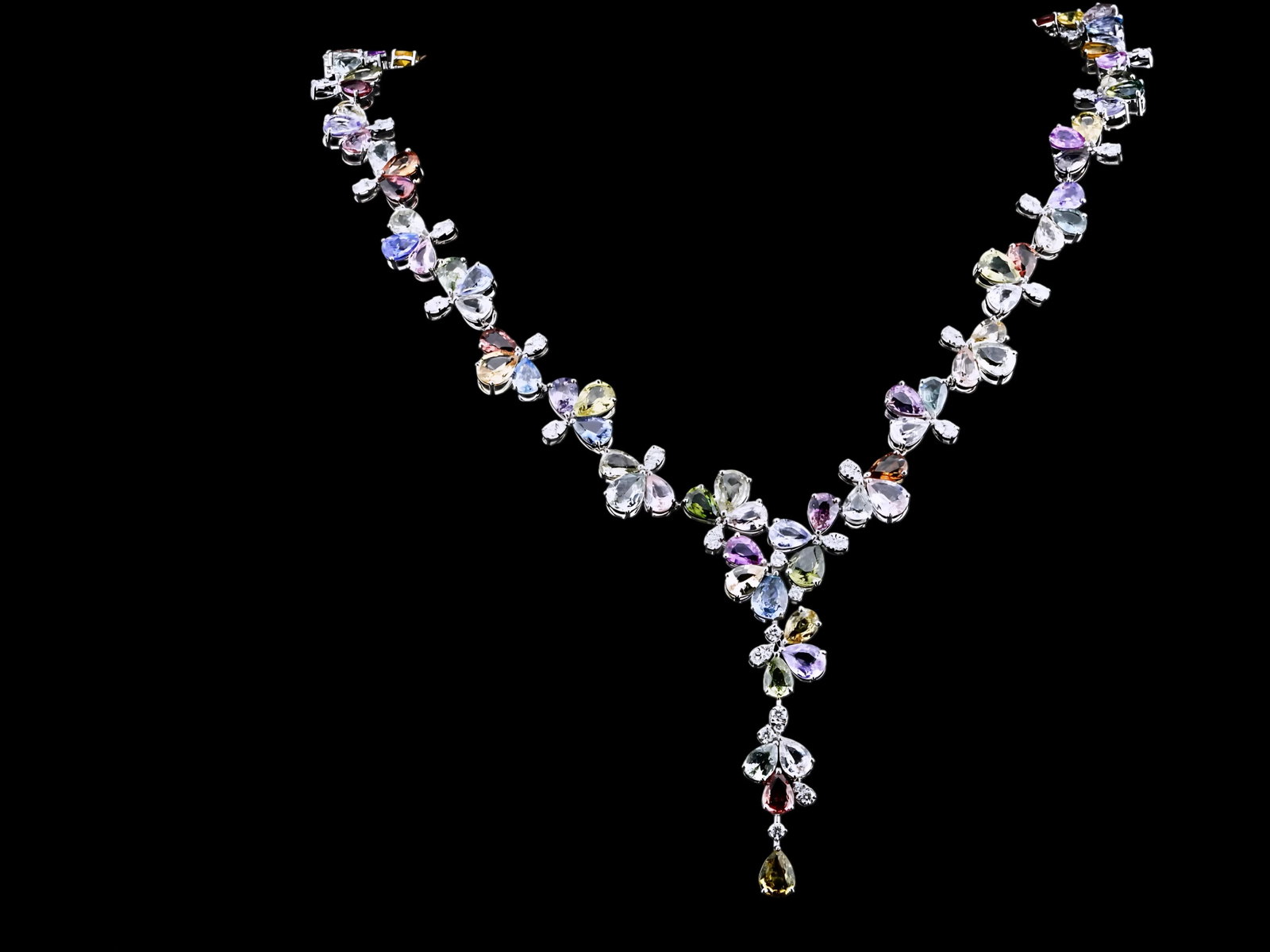 78.00ctw Sapphire, 2.20ctw Diamond and 18K Necklace (1 of 7)
