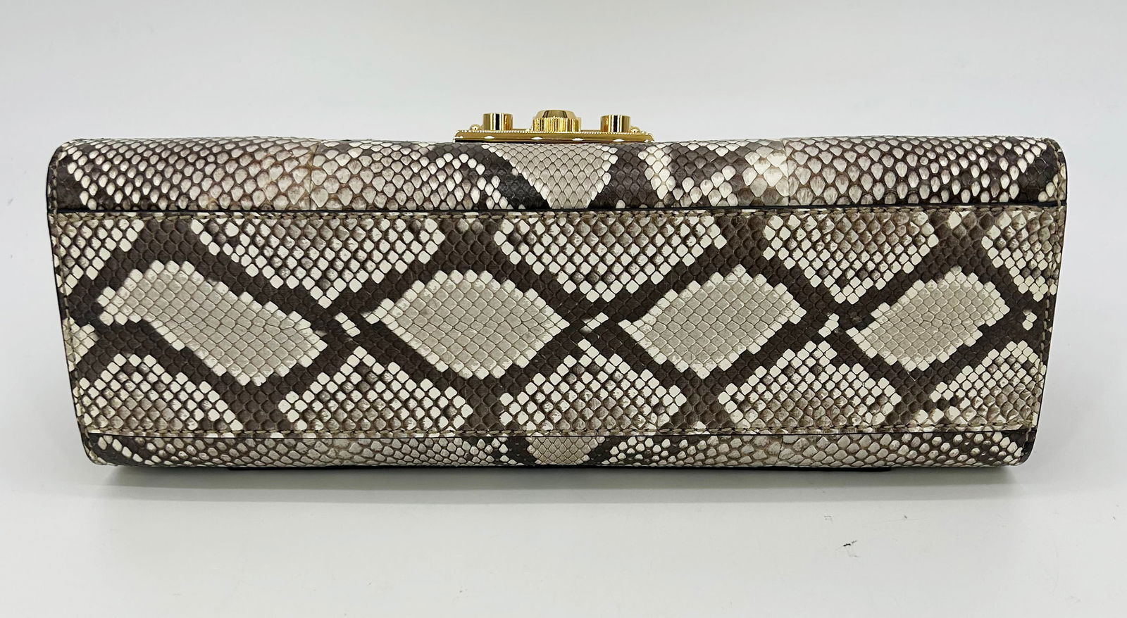 Gucci Medium Padlock Metallic Gold and Gray Python Bag - 7
