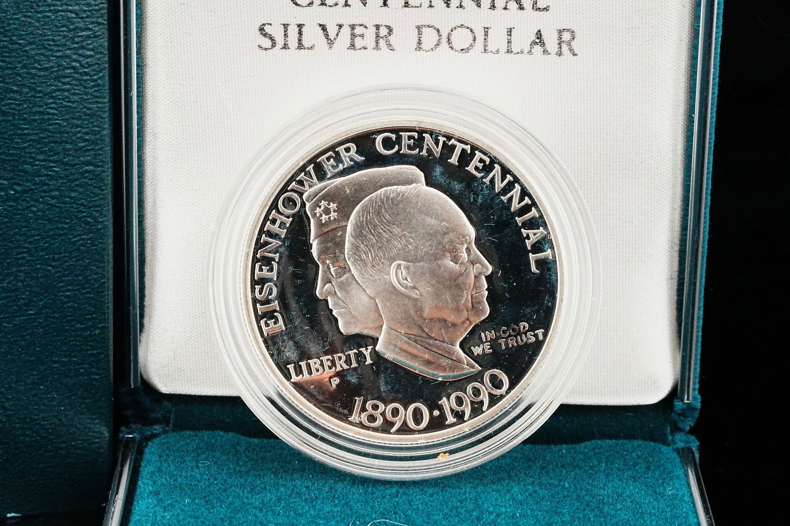 1990 U.S. Eisenhower Centennial Proof 90% Silver Dollar - 2