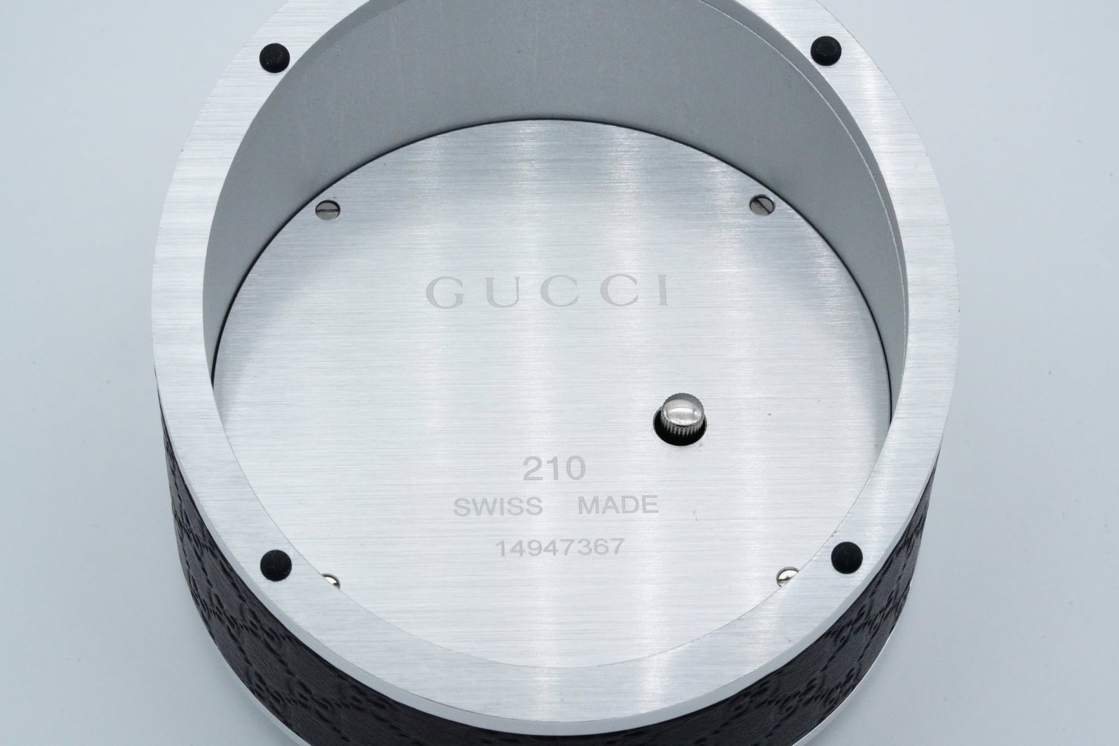 Gucci Brown GG Pattern Dial Table Clock W/Box - 5