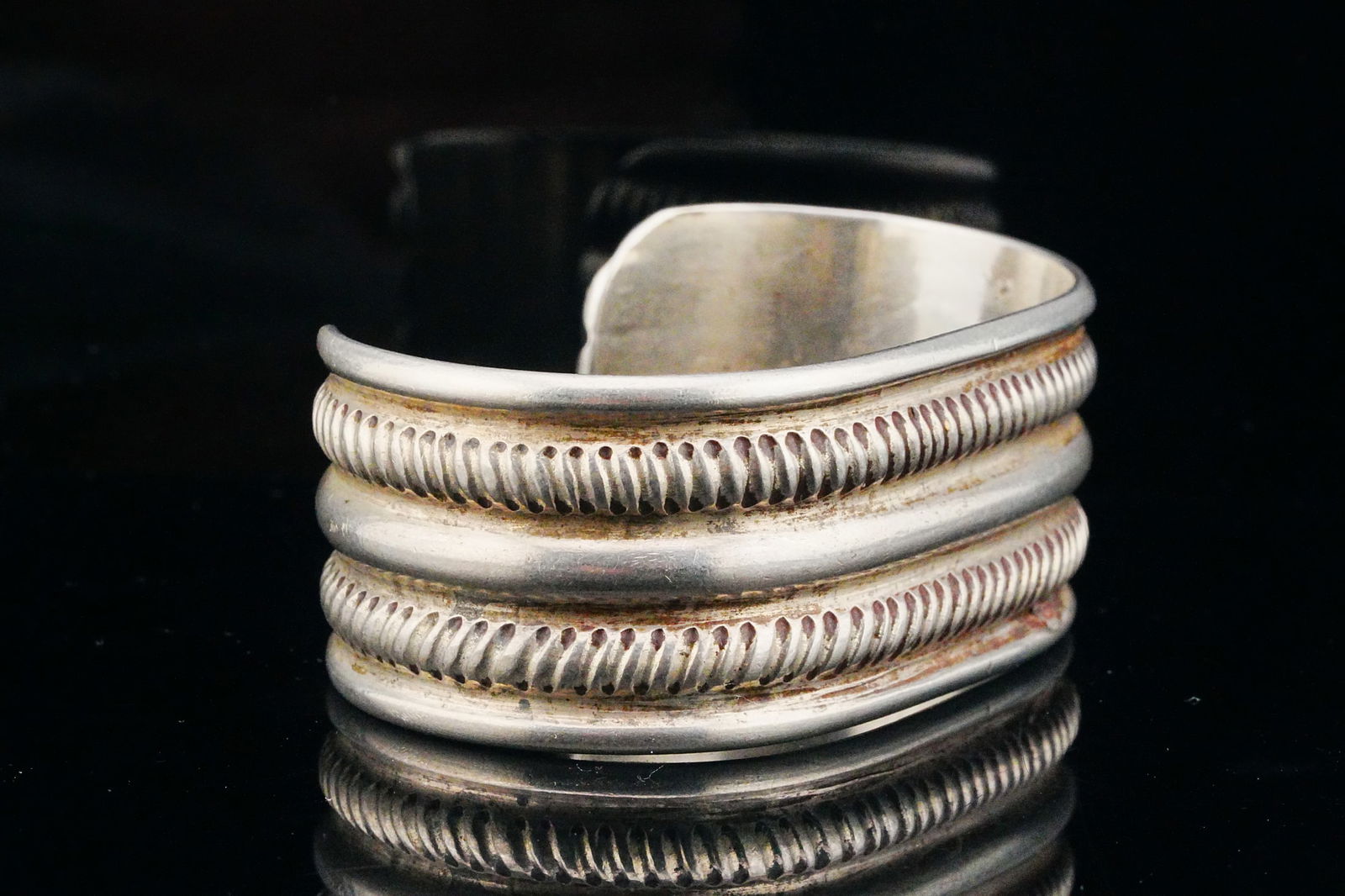 Solid Sterling Silver 1" Wide Cuff Bracelet - 3