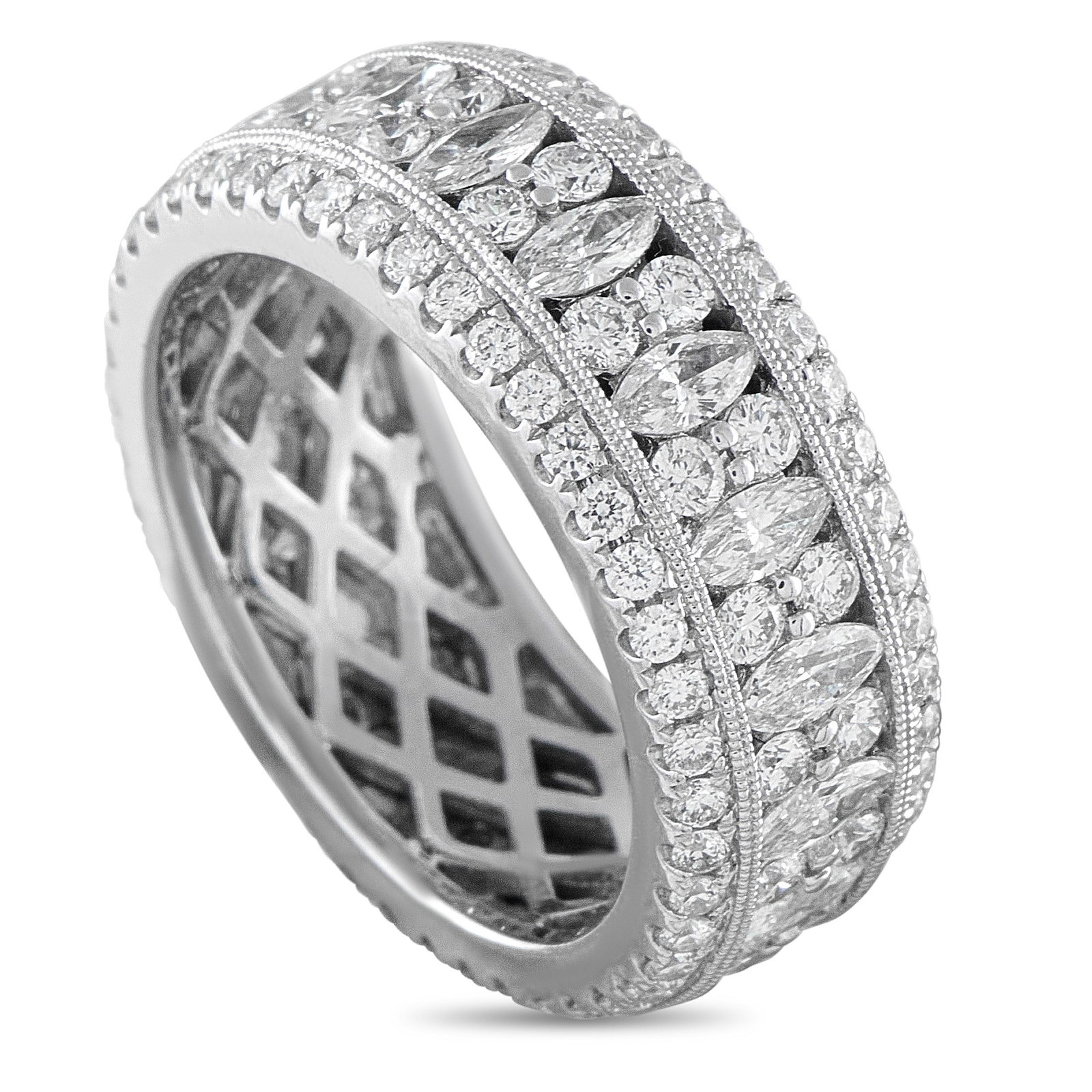 2.75ctw Diamond and 18K White Gold Wide Band Ring (1 of 4)