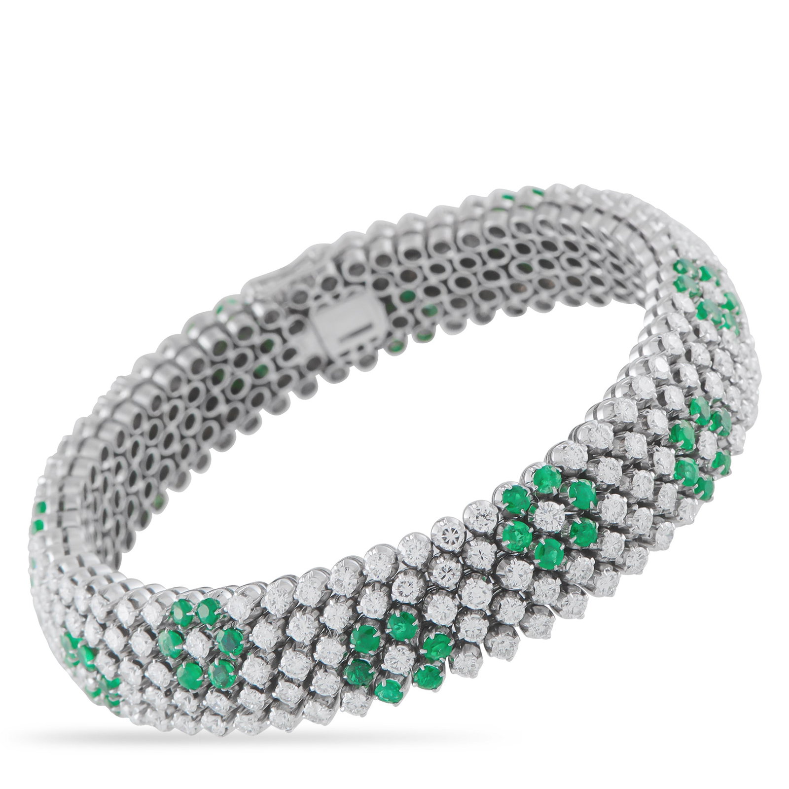 11.00ctw Diamond, 6.50ctw Emerald and 18K Bracelet (1 of 3)