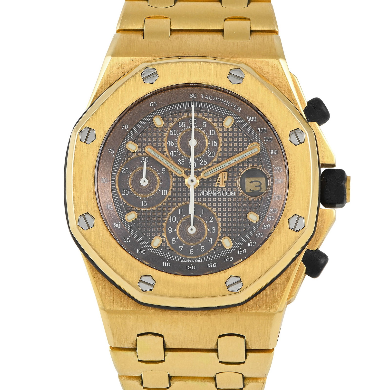 Audemars Piguet Royal Oak Offshore 18K Yellow Gold Watch: Audemars Piguet Royal Oak Offshore 42mm 18K Yellow Gold Watch Ref. 25721BA.OO.1000BA.02 - A commanding presence on the wrist, this Audemars Piguet Royal Oak Offshore ref. 25721BA is a true grail among