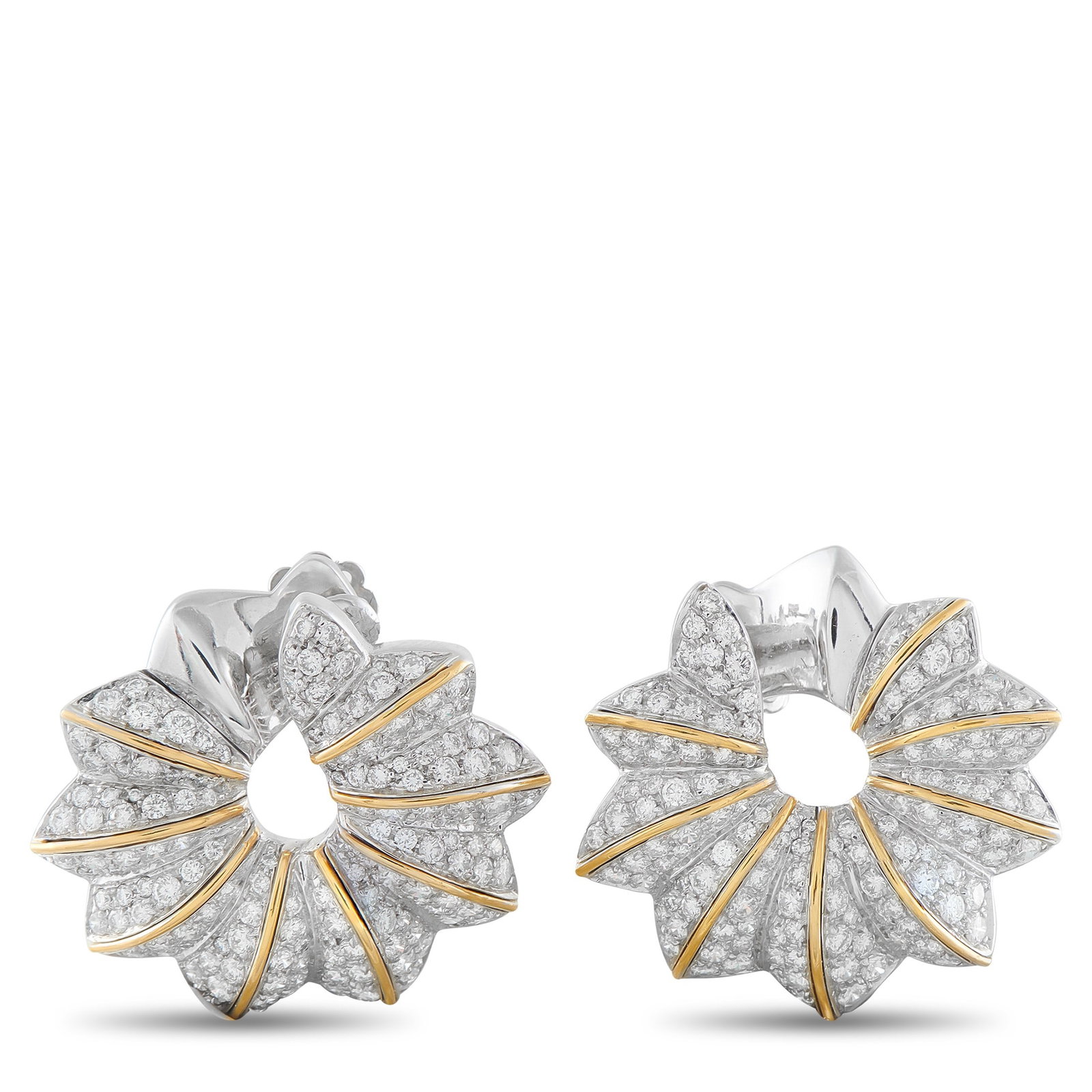 4.50ctw Diamond, Platinum and Yellow Gold Earrings (1 of 2)