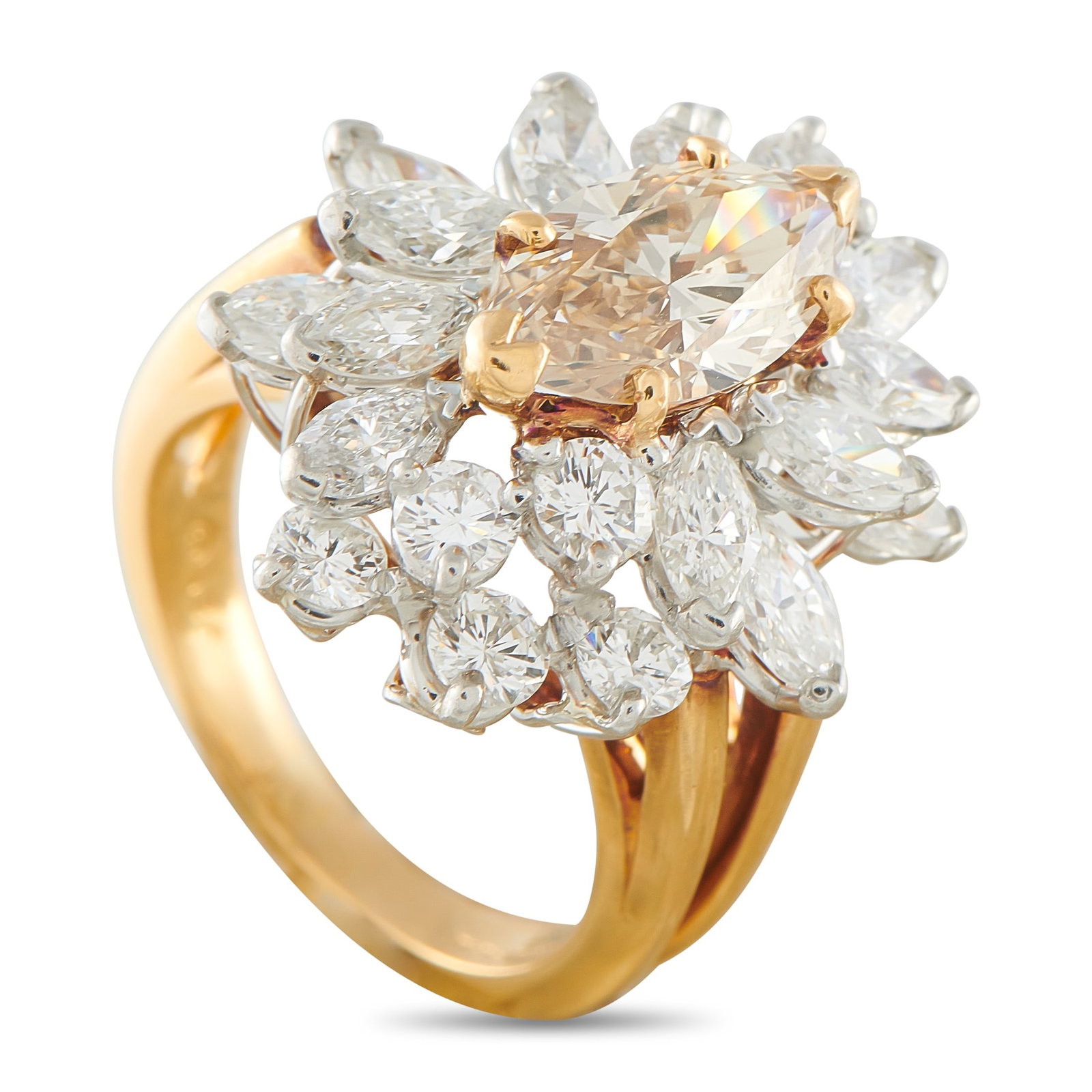 3.95ctw Diamond and 18K Yellow Gold Ring (1 of 4)