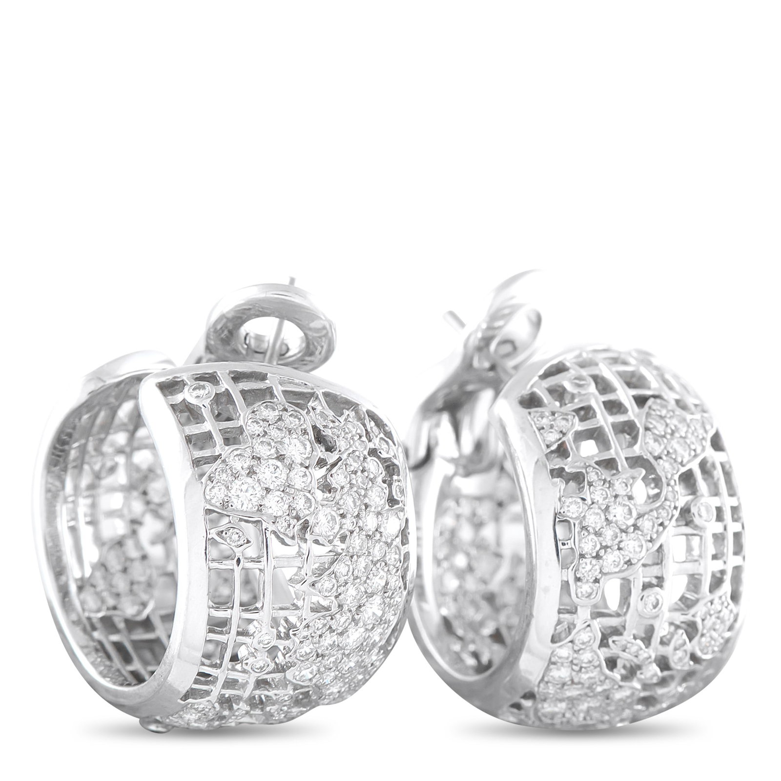 Chanel 2.00ctw Diamond and 18K White Gold Earrings (1 of 3)