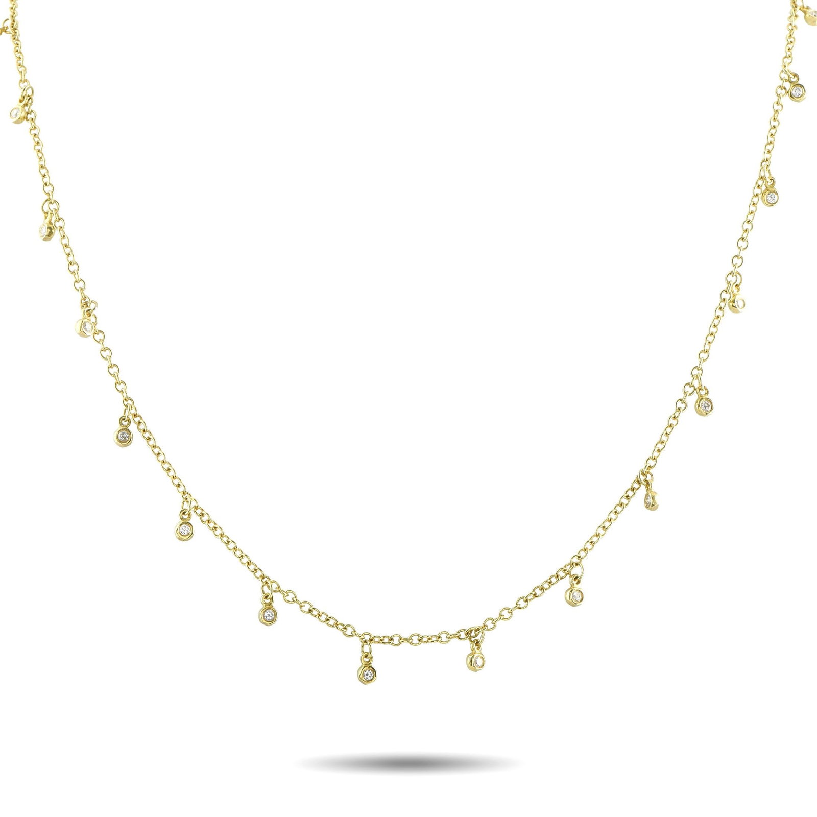 Ippolita 1.05ctw Diamond and 18K 32" Long Necklace: Ippolita 1.05ctw Diamond and 18K Yellow Gold 32" Long Necklace - Elegant and endlessly versatile, this Ippolita necklace exemplifies the brand's signature balance of modern sophistication and timeless