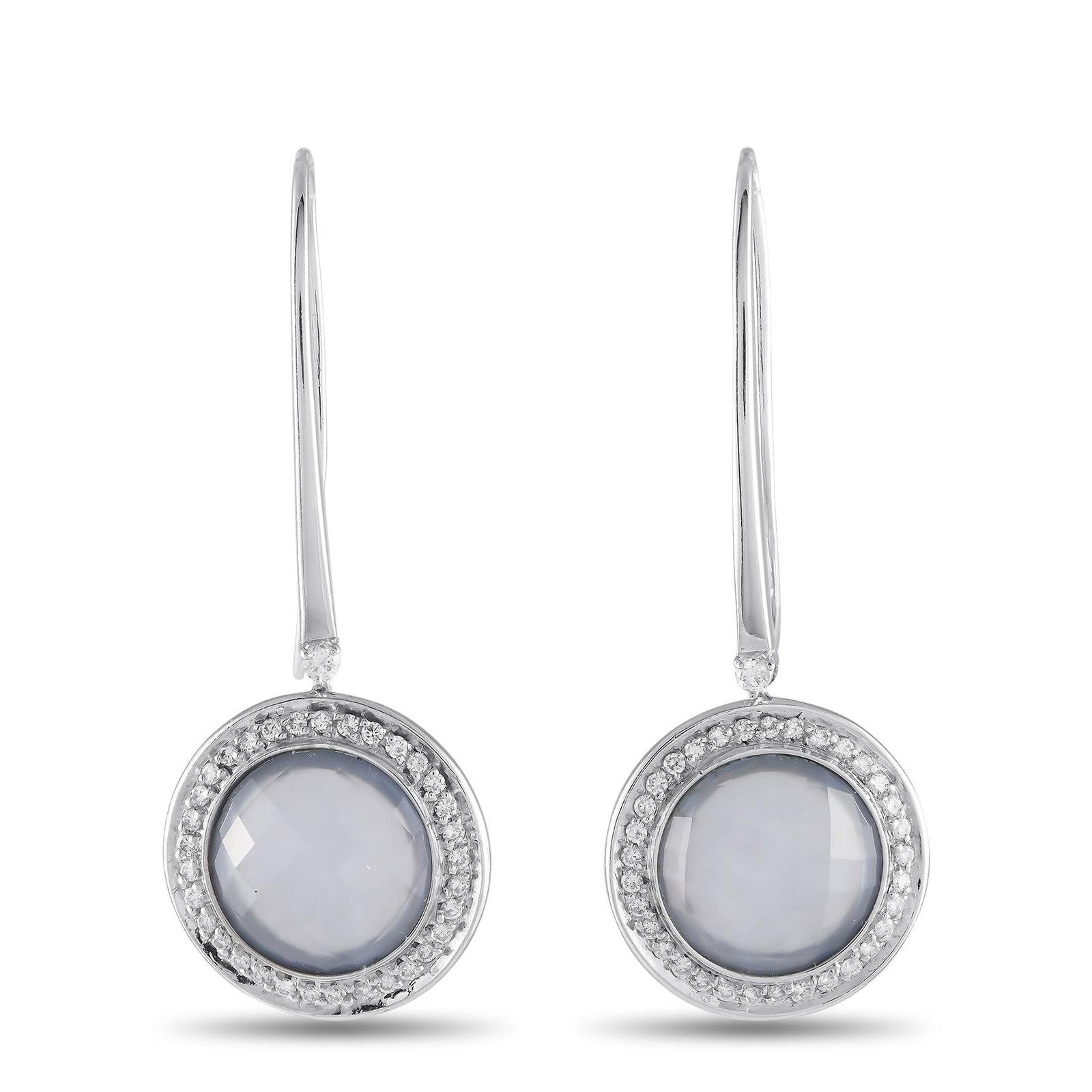 Casato 0.65ctw Diamond and Chalcedony 1.75" Earrings (1 of 3)