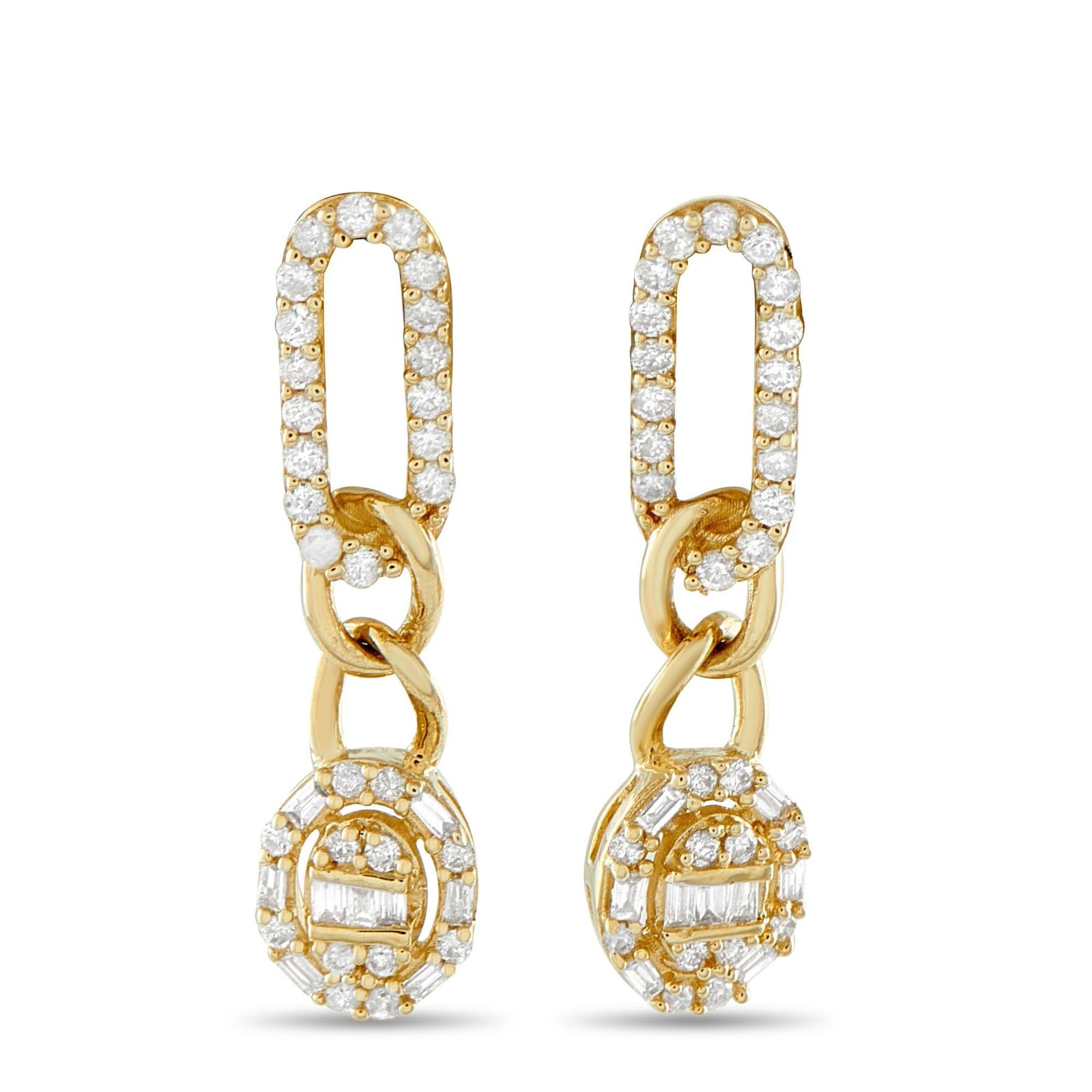 14K Yellow Gold and 0.45ctw Diamond Drop Earrings (1 of 3)