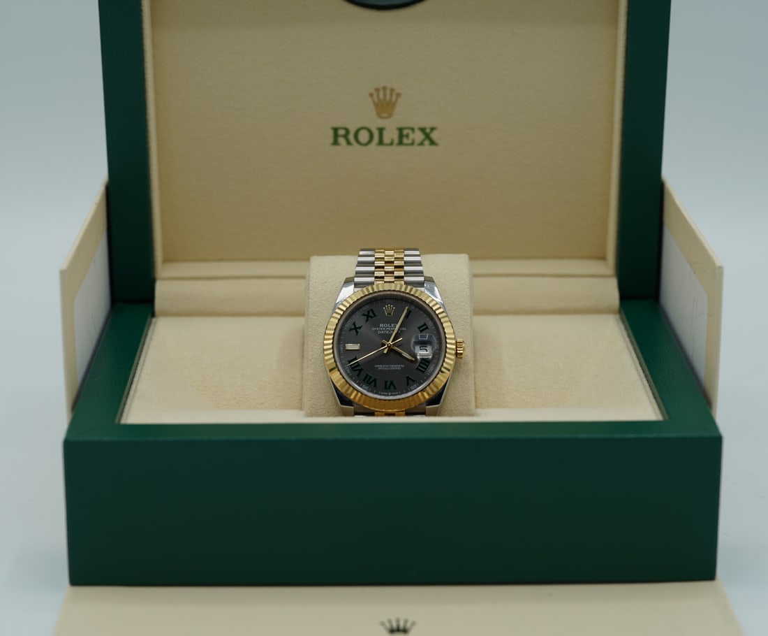 Rolex Datejust 41mm Two Tone Wimbledon Dial Watch (1 of 10)