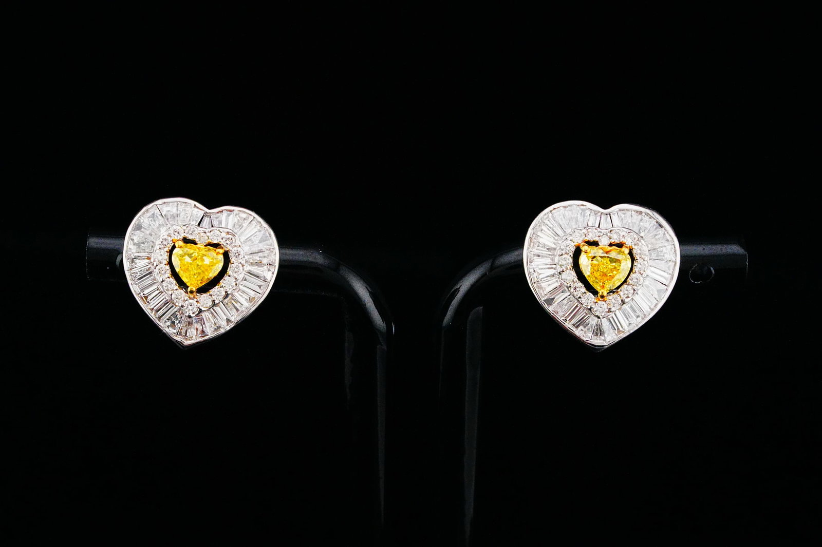 2.25ctw Diamond, 0.75ctw Yellow Diamond, 18K Earrings (1 of 6)