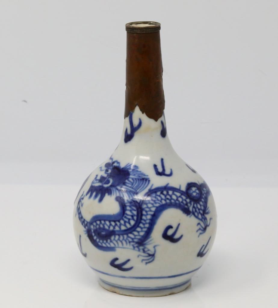 Vietnamese Blue and White Porcelain Dragon Vase (1 of 5)