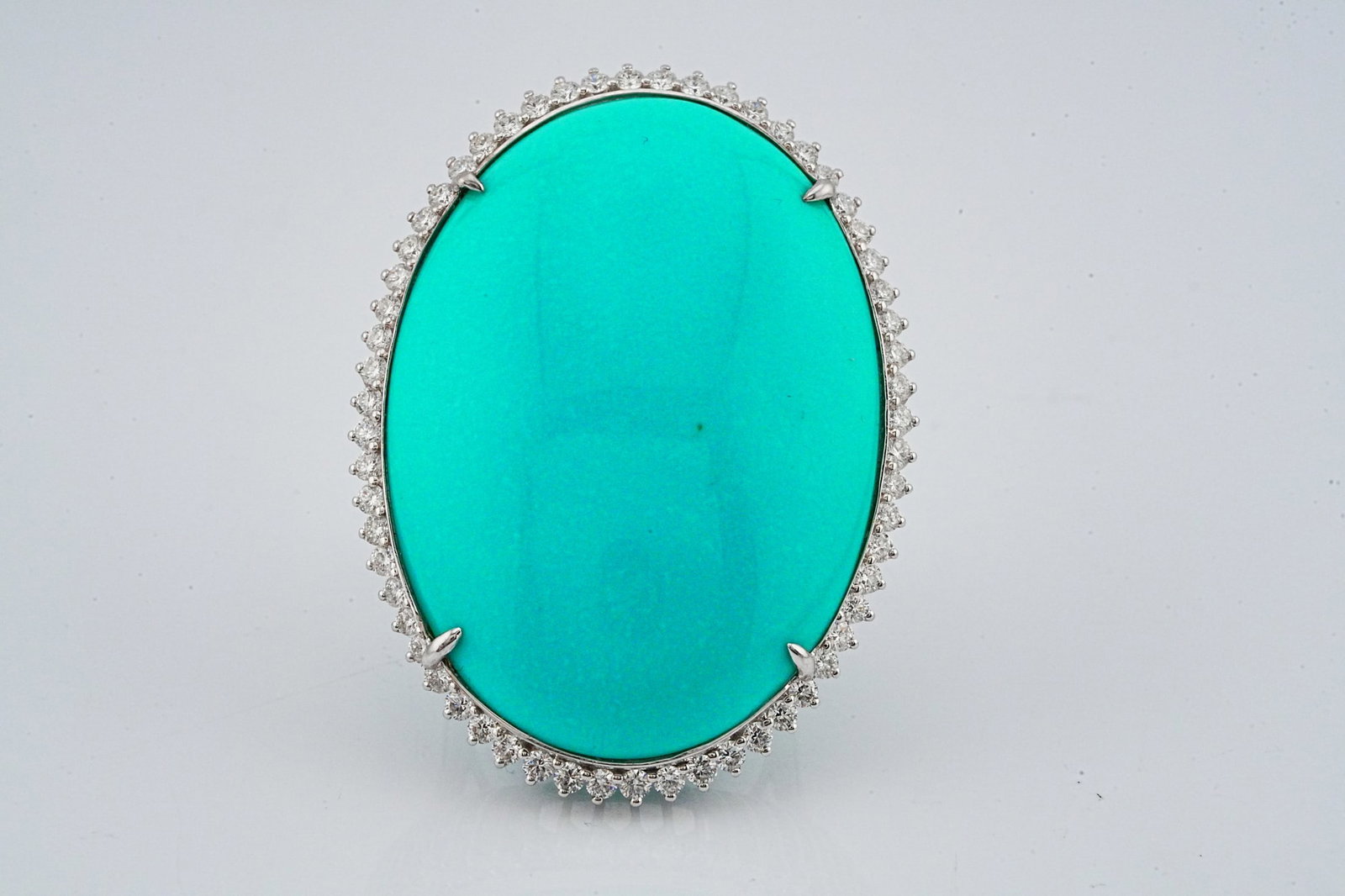 23.60ct Turquoise, 1.80ctw Diamond and 18K Ring (1 of 6)