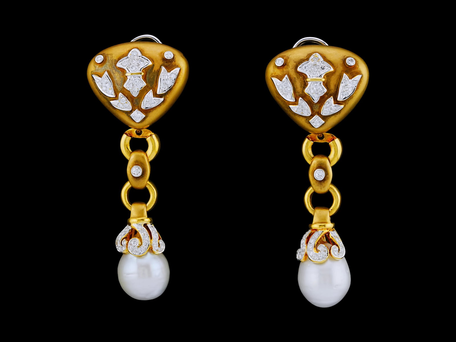 2.50ctw Diamond, 6.5mm AAA Pearl and 18K Earrings (1 of 7)