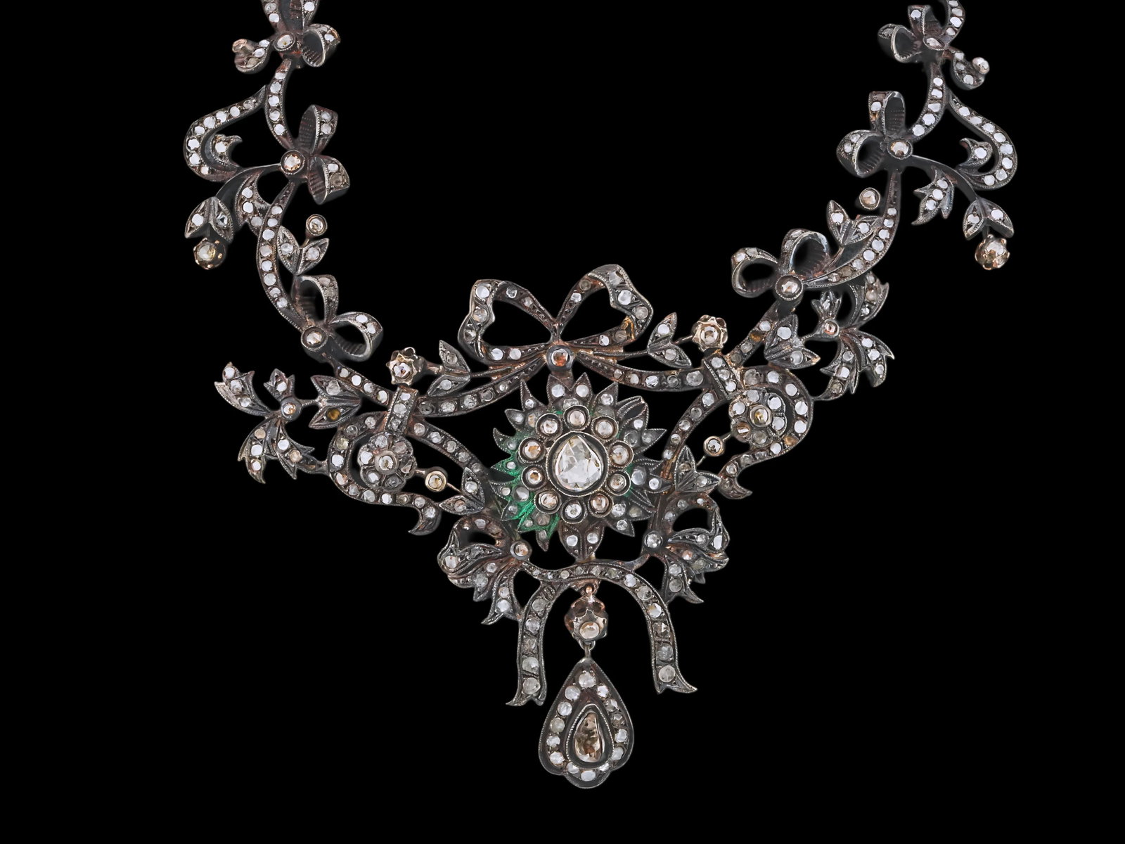 15.70ctw Diamond and 14K Gold/Silver Antique Necklace (1 of 5)