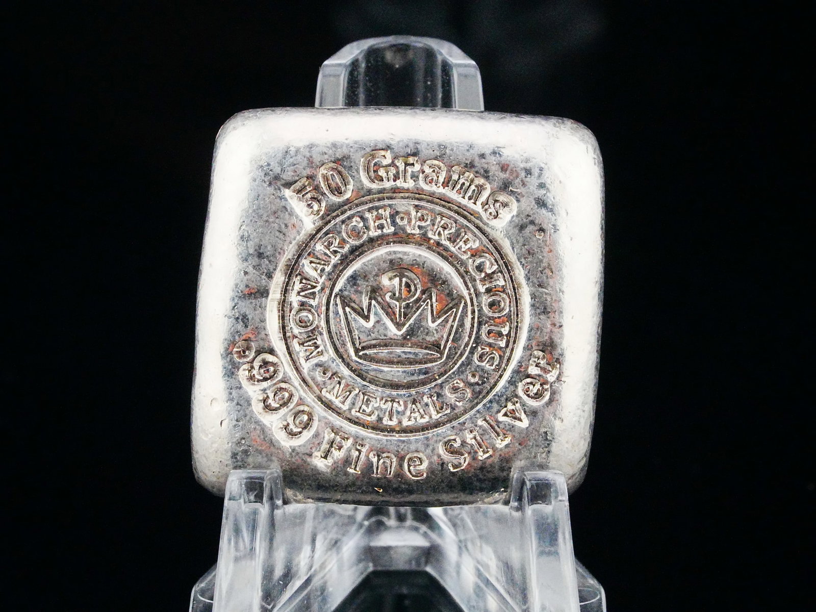 50 Gram .999 Fine Silver Monarch Hand-Poured Square (1 of 3)