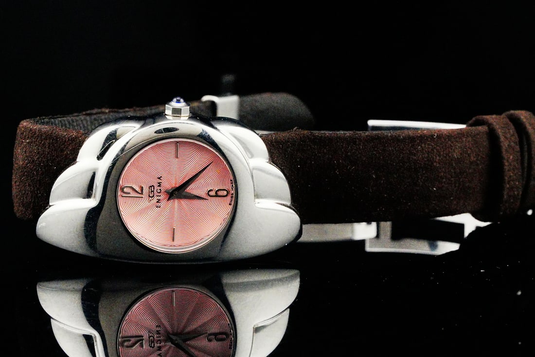 Gianni Bulgari Enigma Pink Dial Stainless Steel Watch (1 of 6)