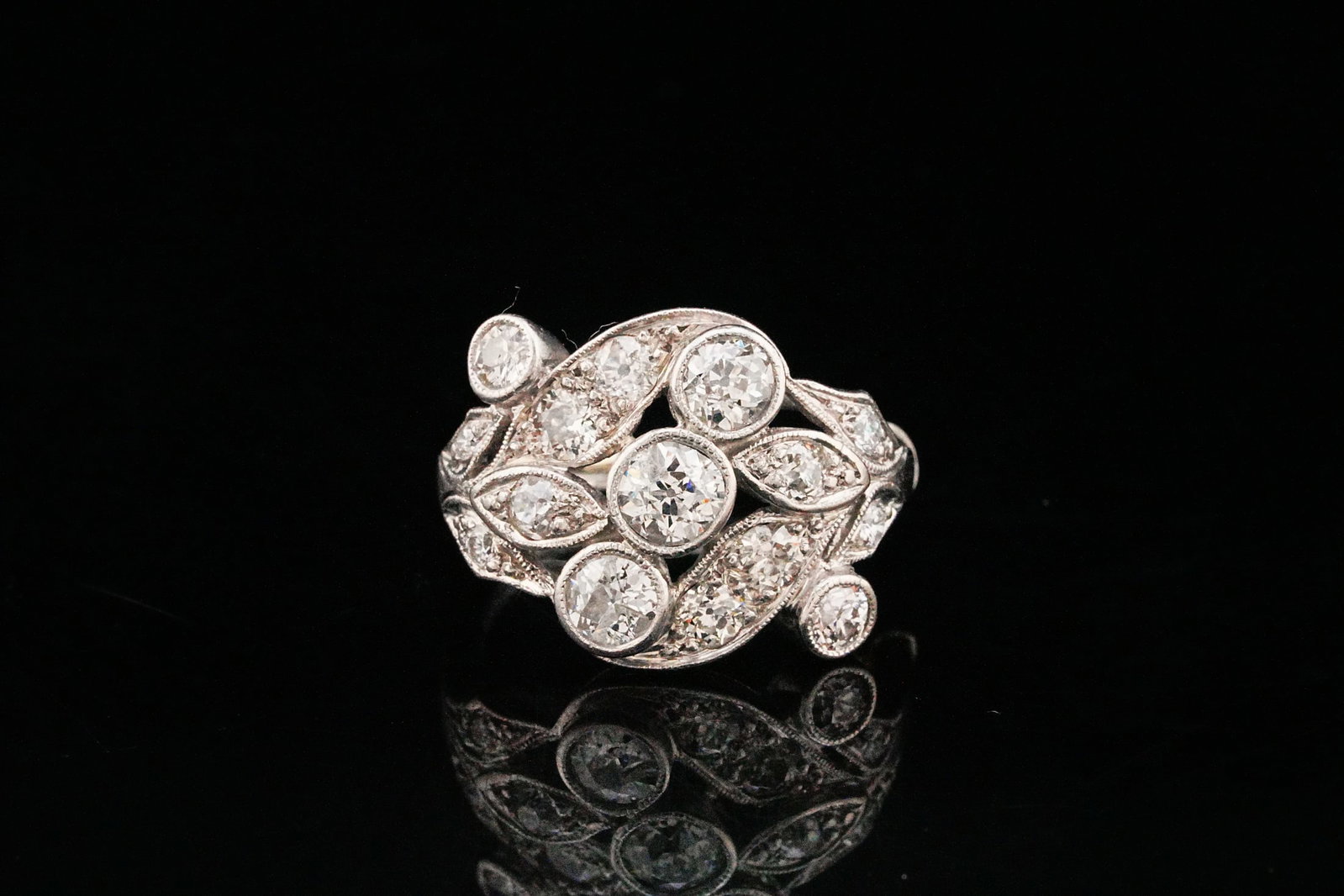 1.50ctw SI1-SI2/G-H Diamond and Platinum Vintage Ring (1 of 6)
