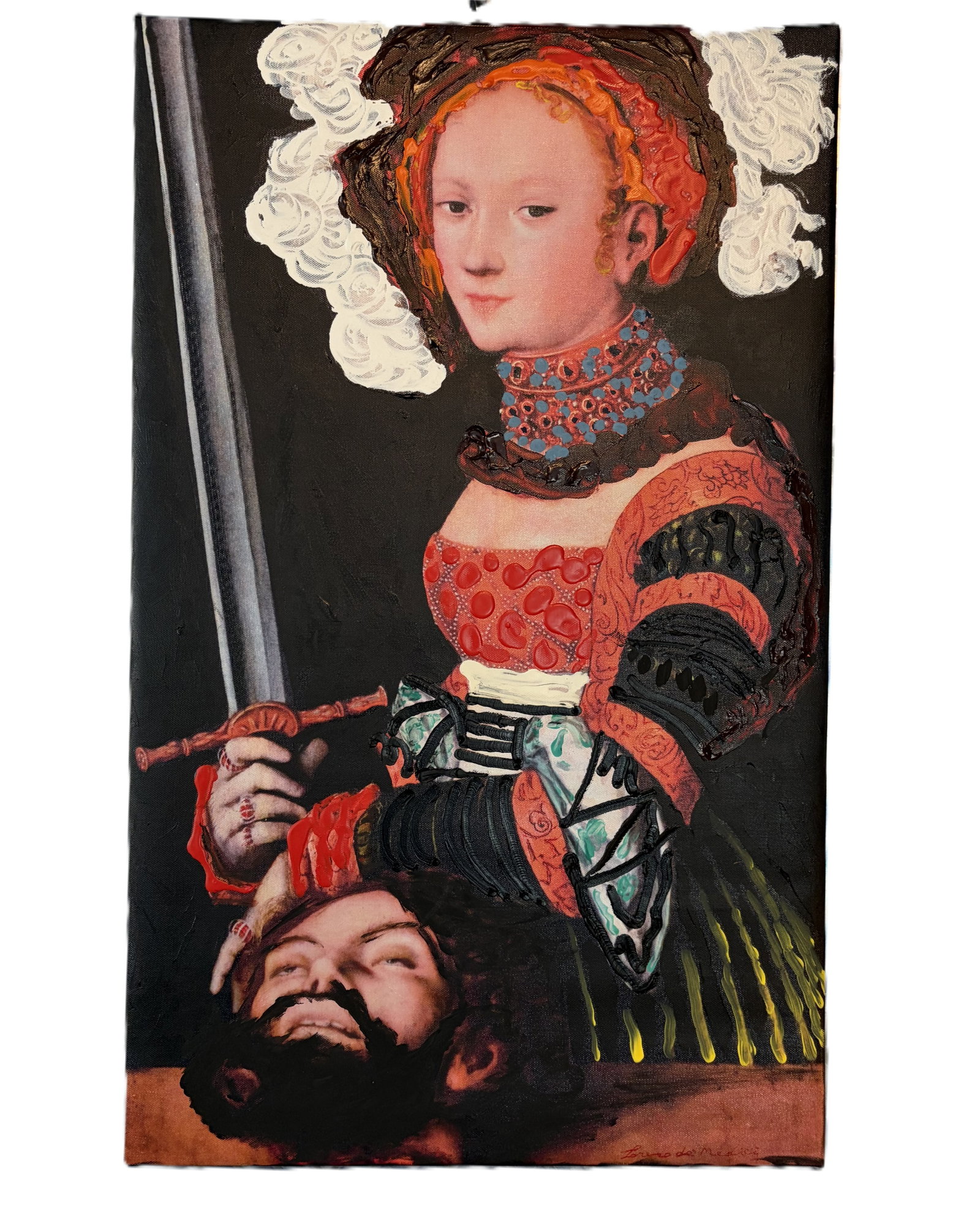 "Judith" Mixed Media Portrait by Lorenzo de' Medici (1 of 1)