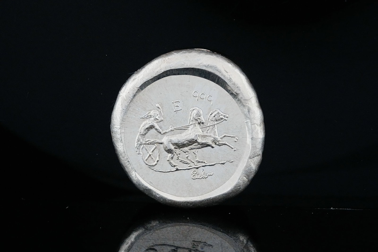 USVI Ingot Co. 1 Troy Ounce .999 Silver Poured Art Bar: USVI Ingot Co. 1 Troy Ounce .999 Fine Silver Vintage Poured Art Bar - This vintage silver art bar was produced by the USVI Ingot Co., the California-based bullion company founded by Howard Eichen, who