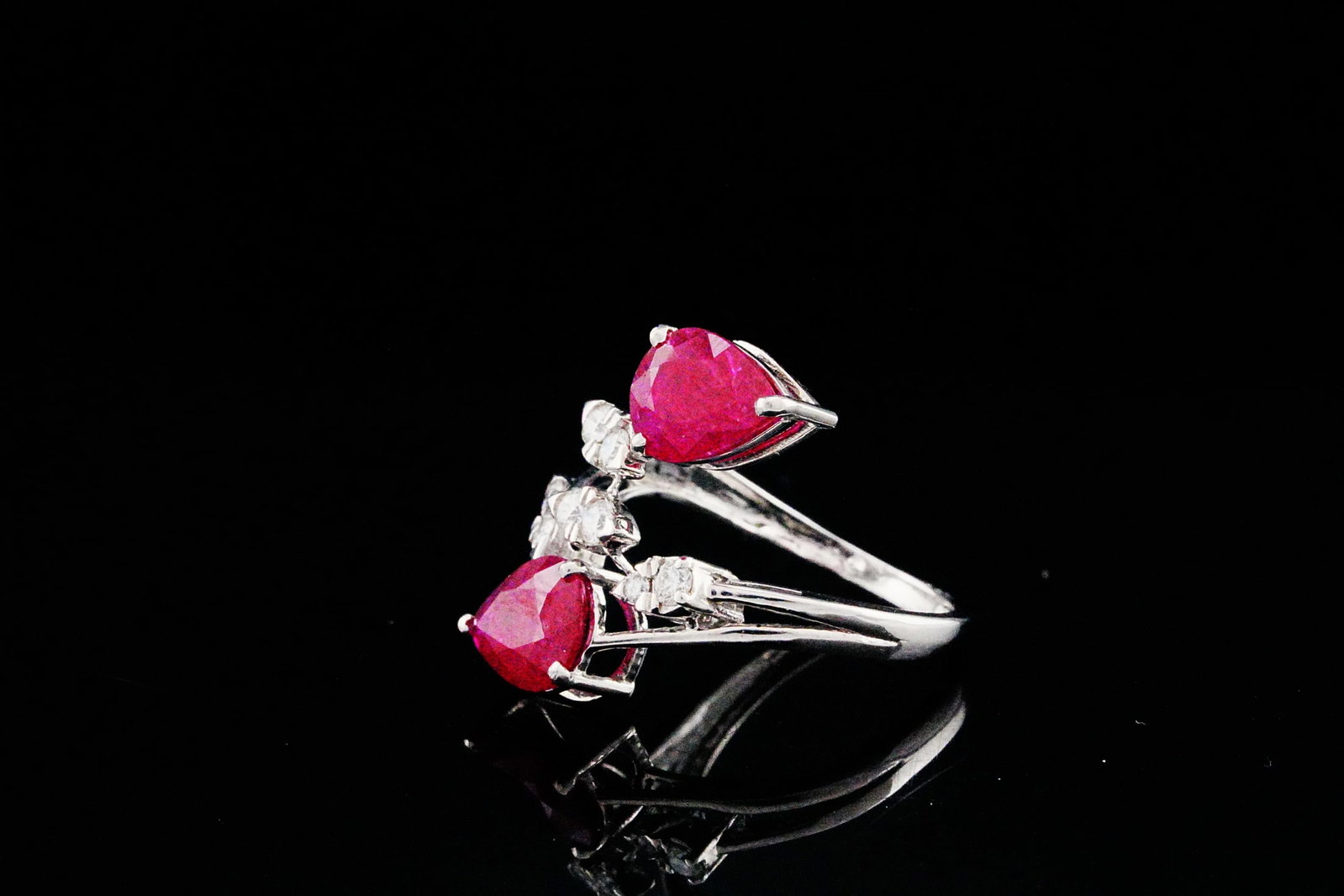 3.50ctw Ruby, 0.35ctw Diamond and 18K Bypass Ring - 4