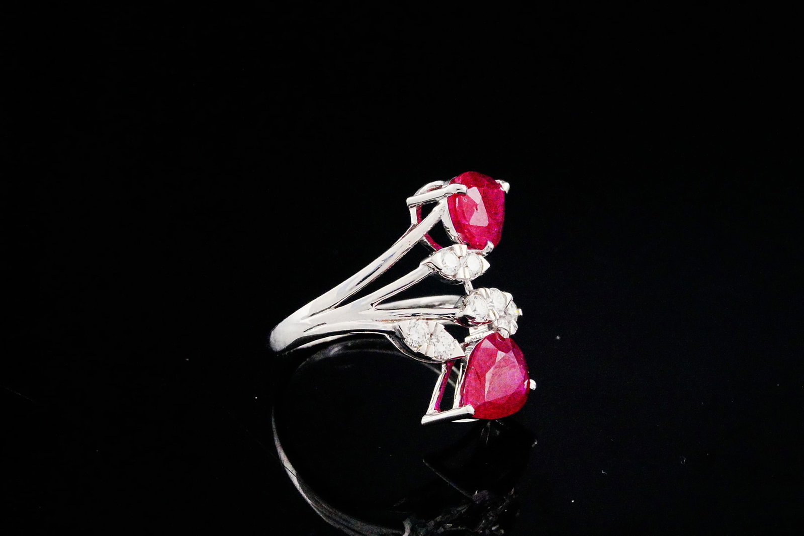 3.50ctw Ruby, 0.35ctw Diamond and 18K Bypass Ring - 5