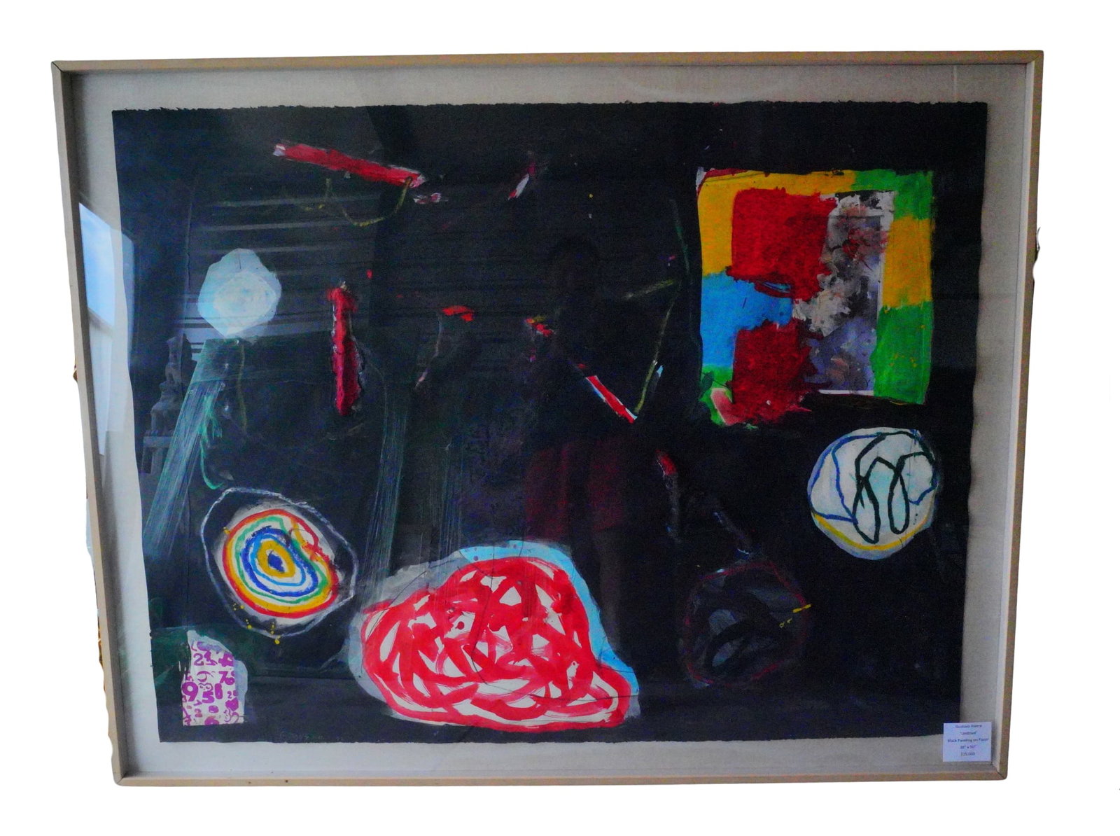 Gustavo Rivera (b. 1940) "Black Painting on Paper II" (1 of 3)