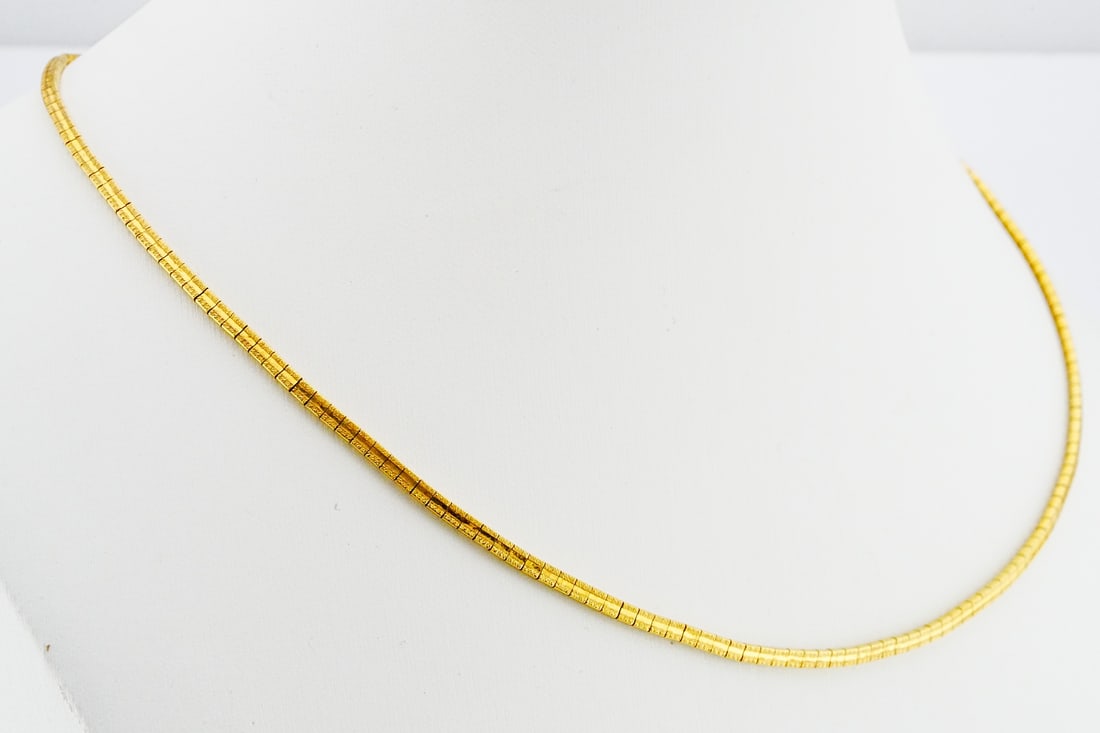 Solid 18K Yellow Gold 16.5" Necklace - 4