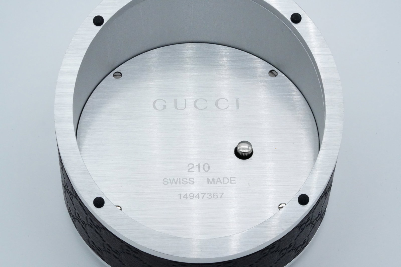 Gucci Brown GG Pattern Dial Table Clock W/Box - 5