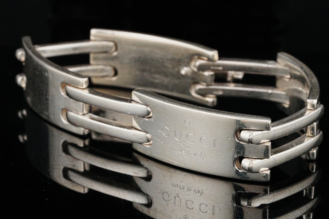 Gucci Solid Sterling Silver 8" Link Bracelet - 3