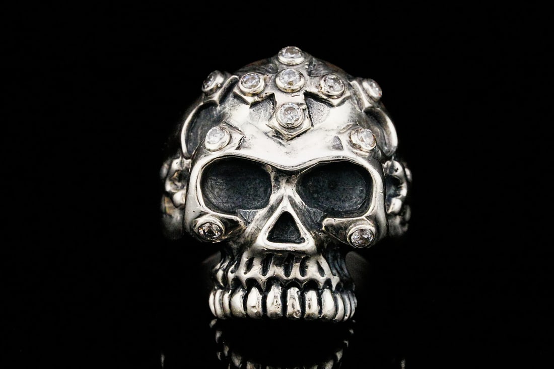 Milo Solid Sterling Silver Skull Ring: Milo Solid Sterling Silver Skull Ring - This Milo solid sterling silver skull ring delivers a bold, edgy aesthetic with eye-catching detail. Crafted in .925 sterling silver, the ring features a sculpt