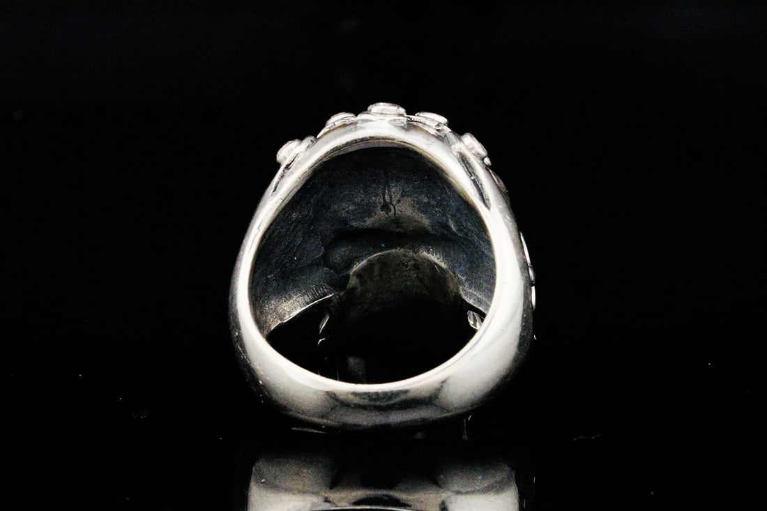 Milo Solid Sterling Silver Skull Ring - 4