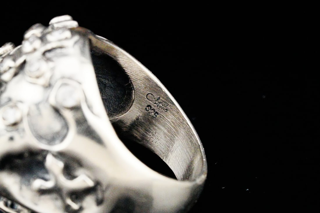 Milo Solid Sterling Silver Skull Ring - 5