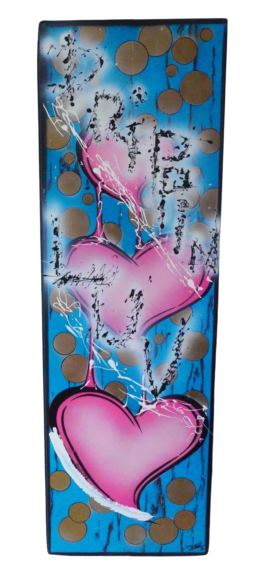 Daniel Holbrook "Dripping With Love #2" 2016 Painting: Daniel Holbrook (American, b. 1970s) "Dripping With Love #2" 2016 Acrylic on Board Painting - An original acrylic on board by Daniel Holbrook, also known as The Stencil Artista. This vibrant contempor