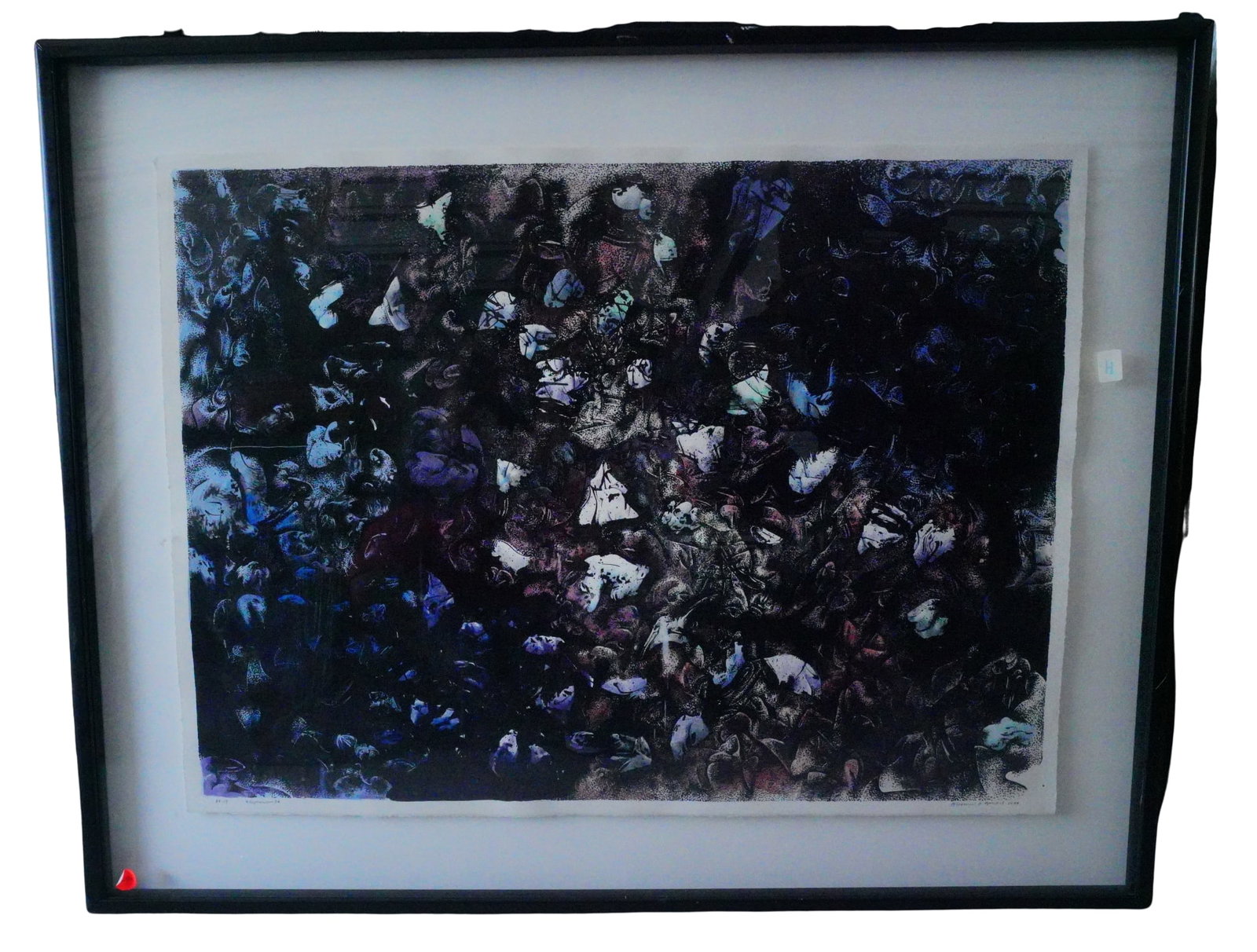 Dennis A. Gould Untitled (84-19), 1984 Screenprint: Dennis A. Gould (20th Century, American) Untitled (84-19), 1984 Screenprint - Mixed media print in deep indigo, violet, and black tones, signed and dated lower right, inscribed 84-19 and 5 September 8